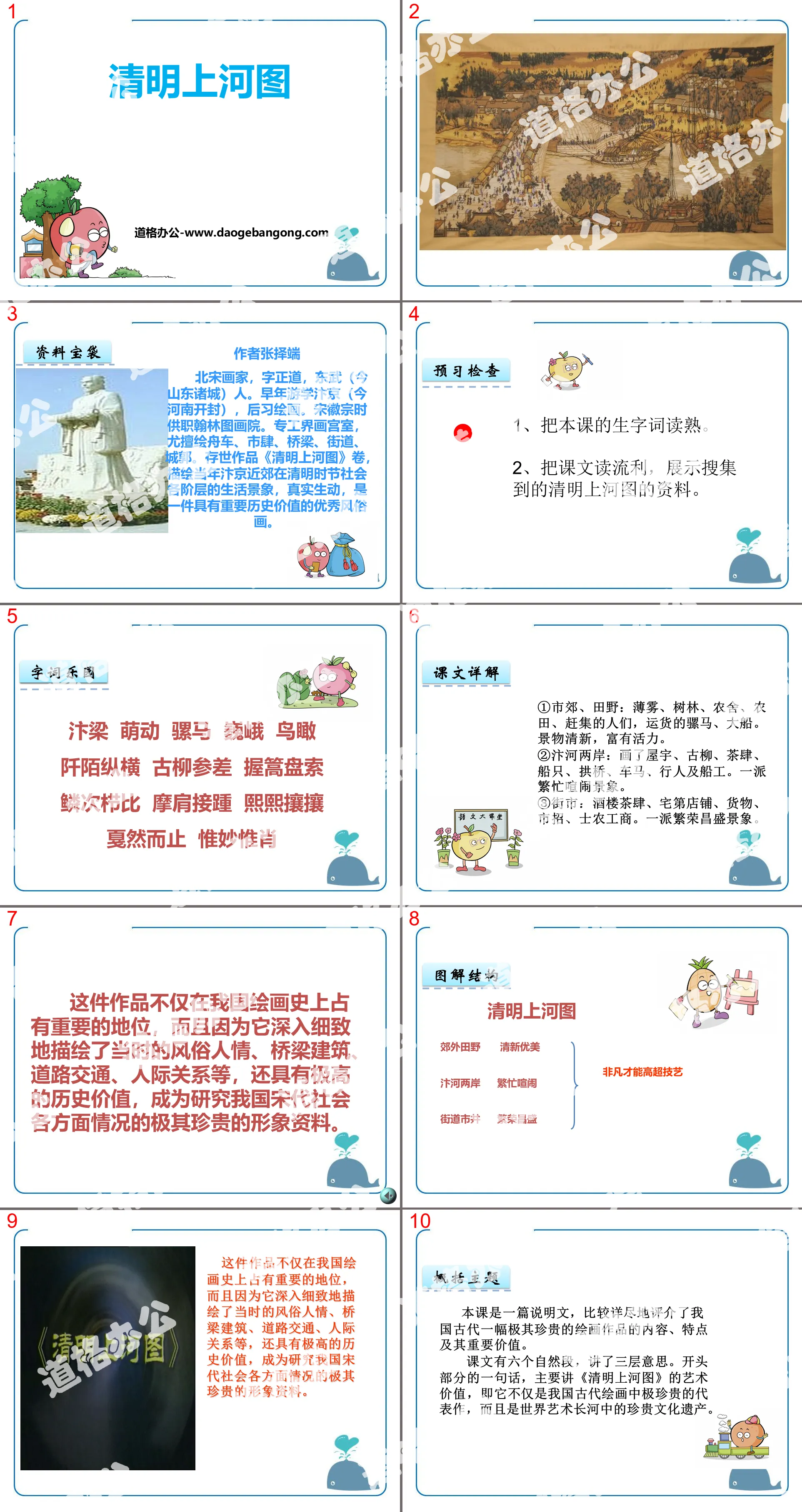 "Along the River During Qingming Festival" PPT courseware