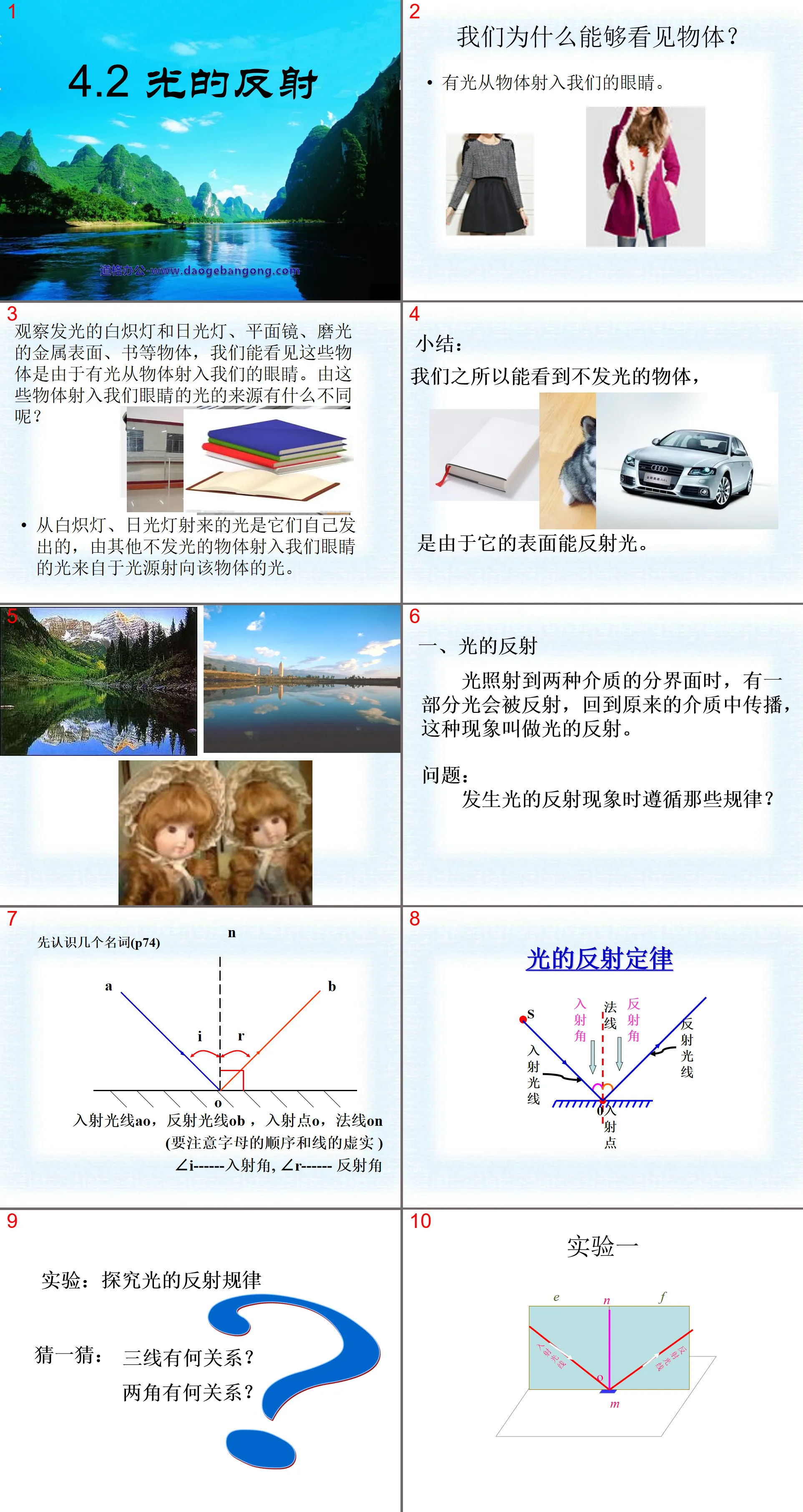 "Reflection of Light" Light Phenomenon PPT Courseware 3