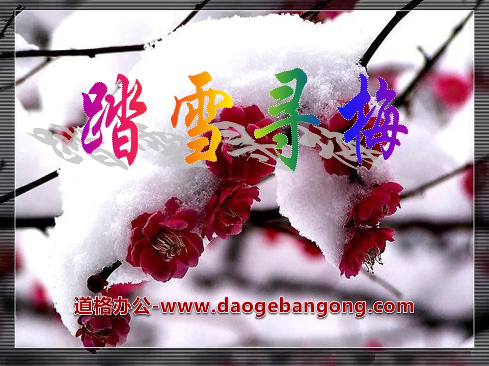 "Walking in the Snow to Seek Plum Blossoms" PPT Courseware 6
