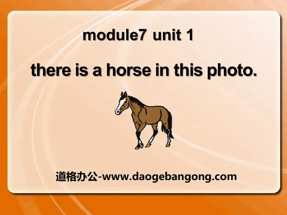 "There is a horse in this photo" PPT courseware 4