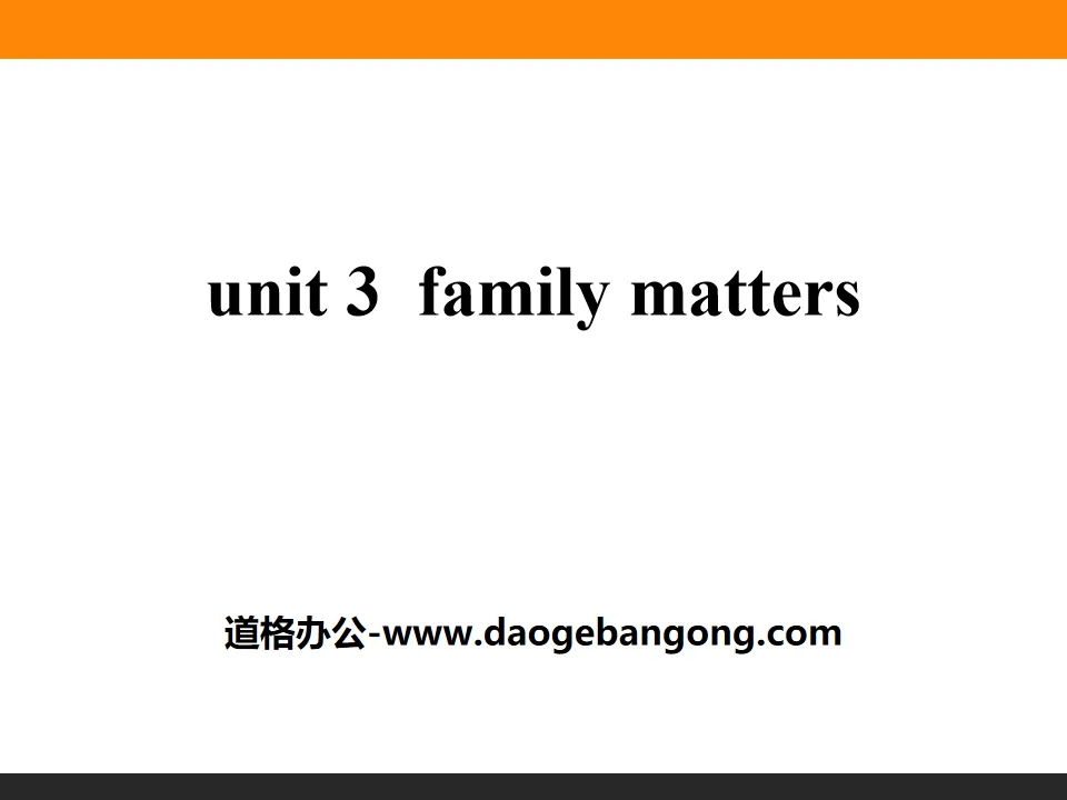 "Family matters" PPT