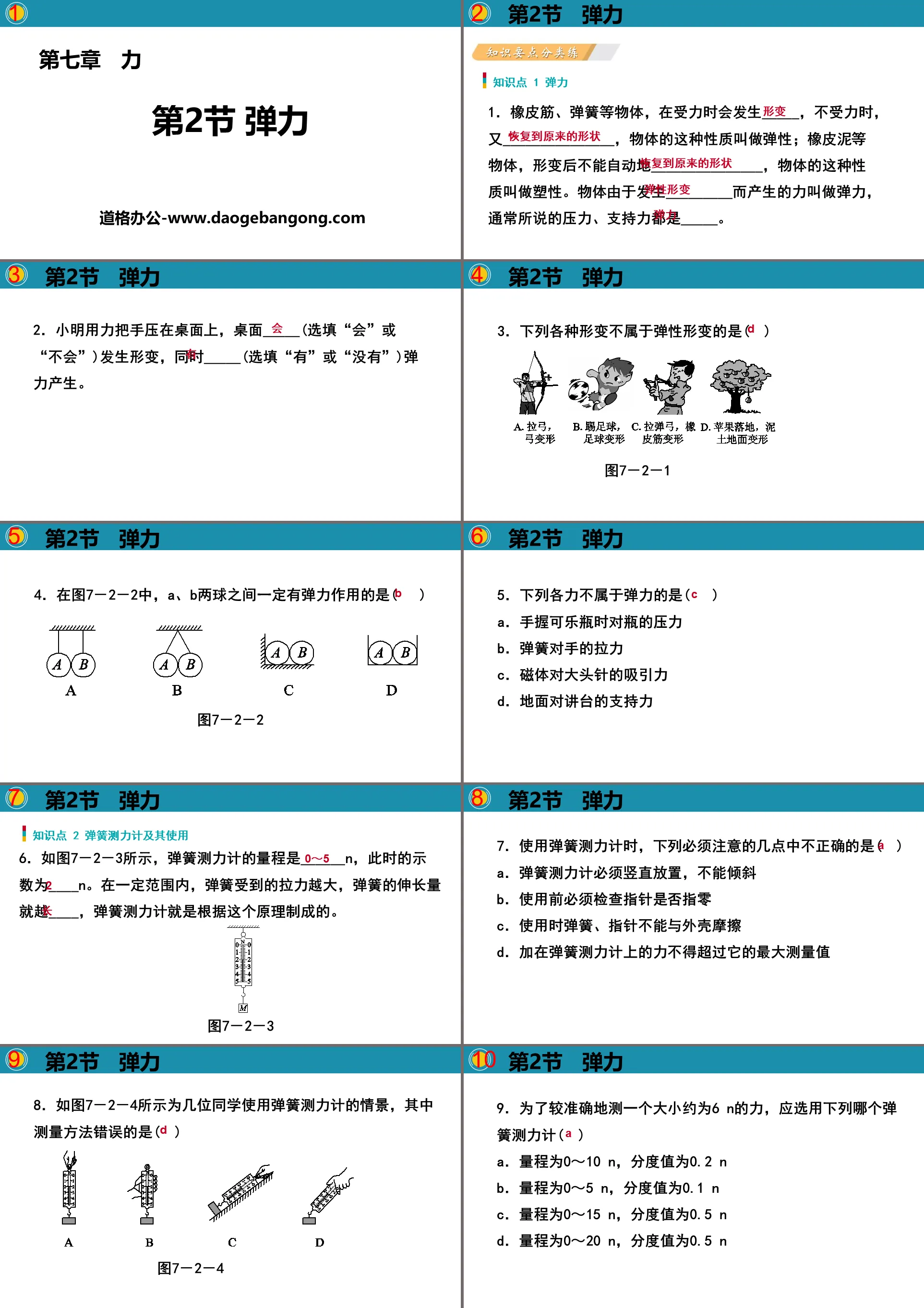 "Elasticity" force PPT teaching courseware