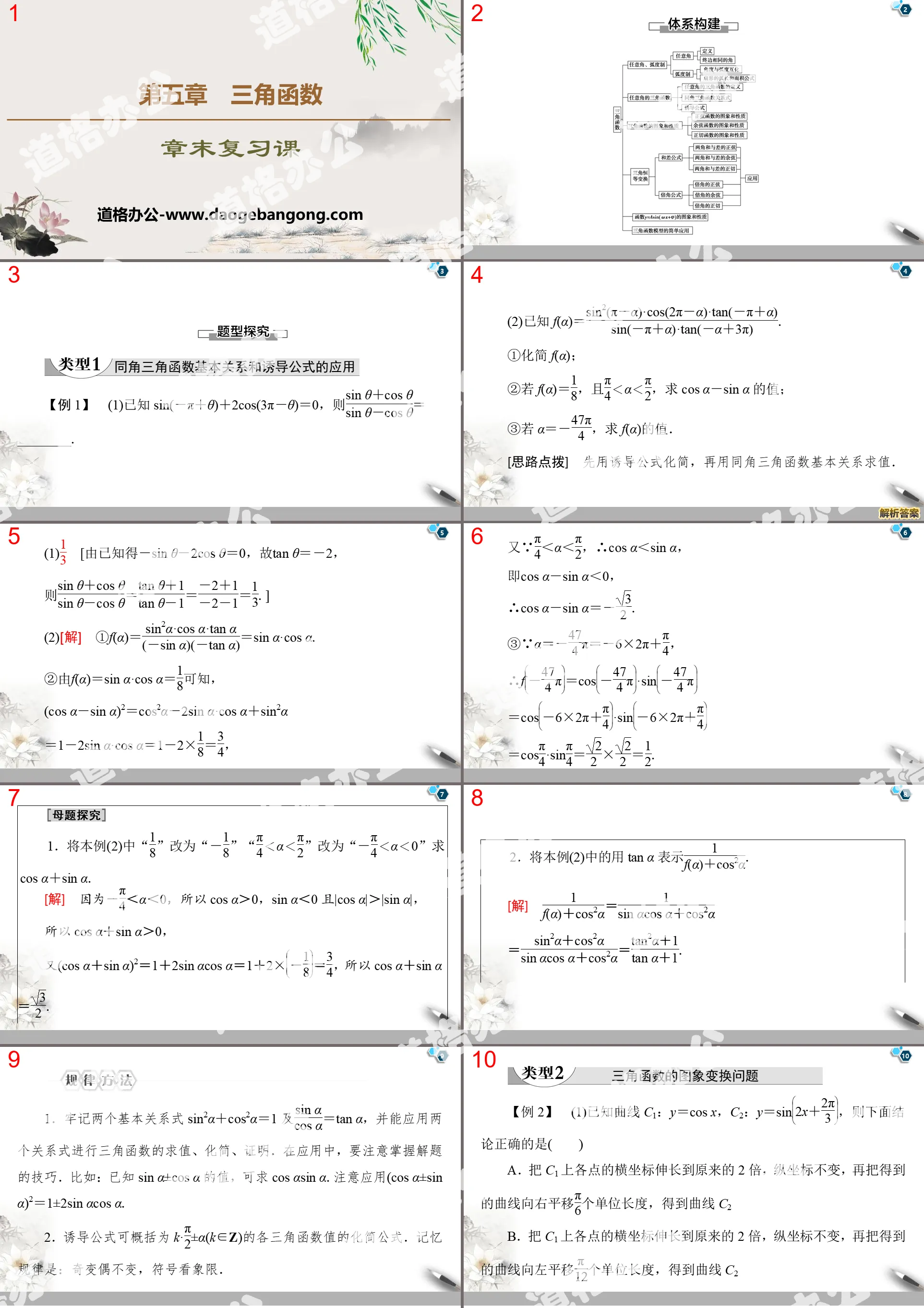 "End of Chapter Review Lesson" Trigonometric Functions PPT