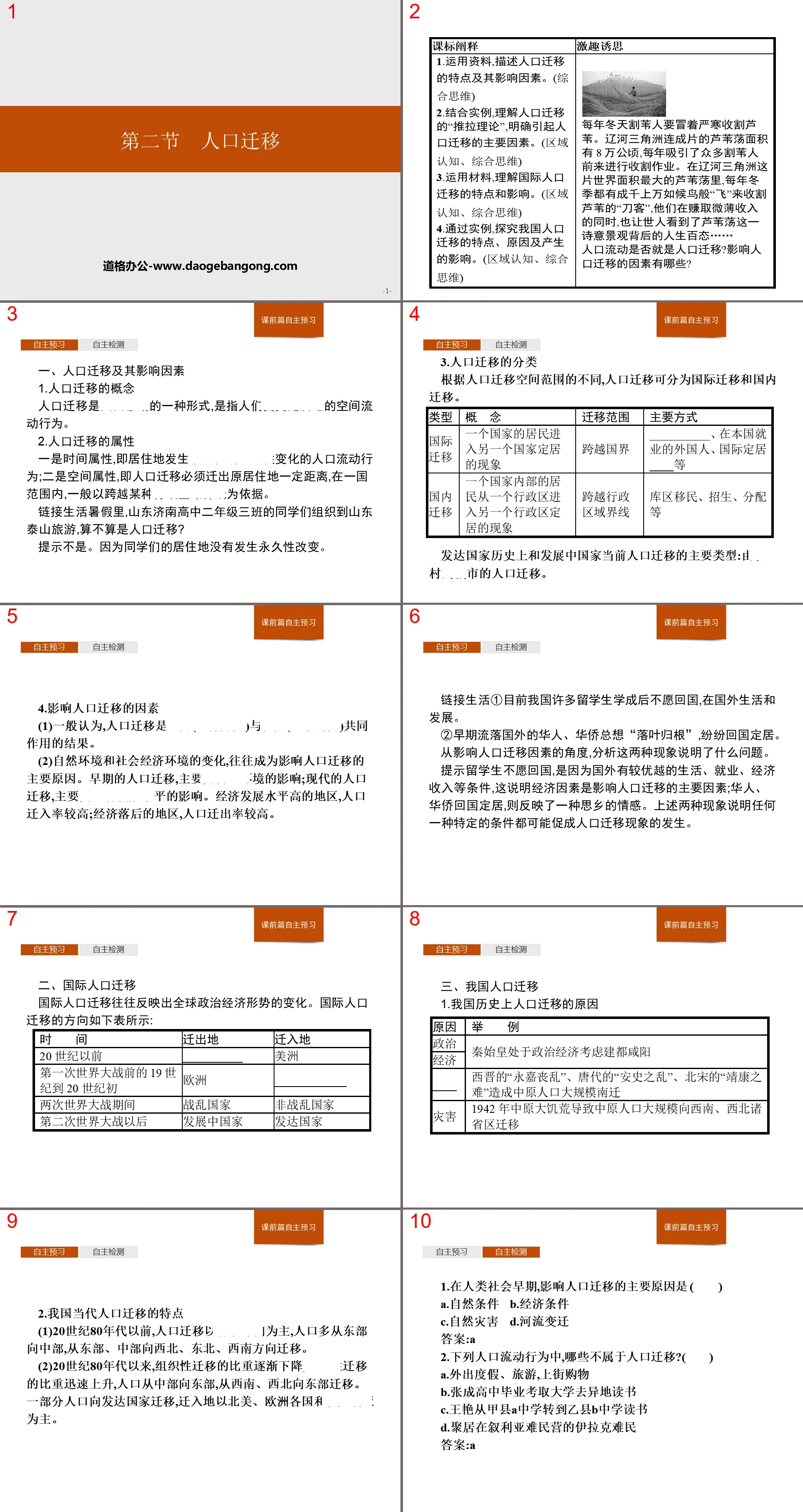 《人口遷移》人口與地理環境PPT課件