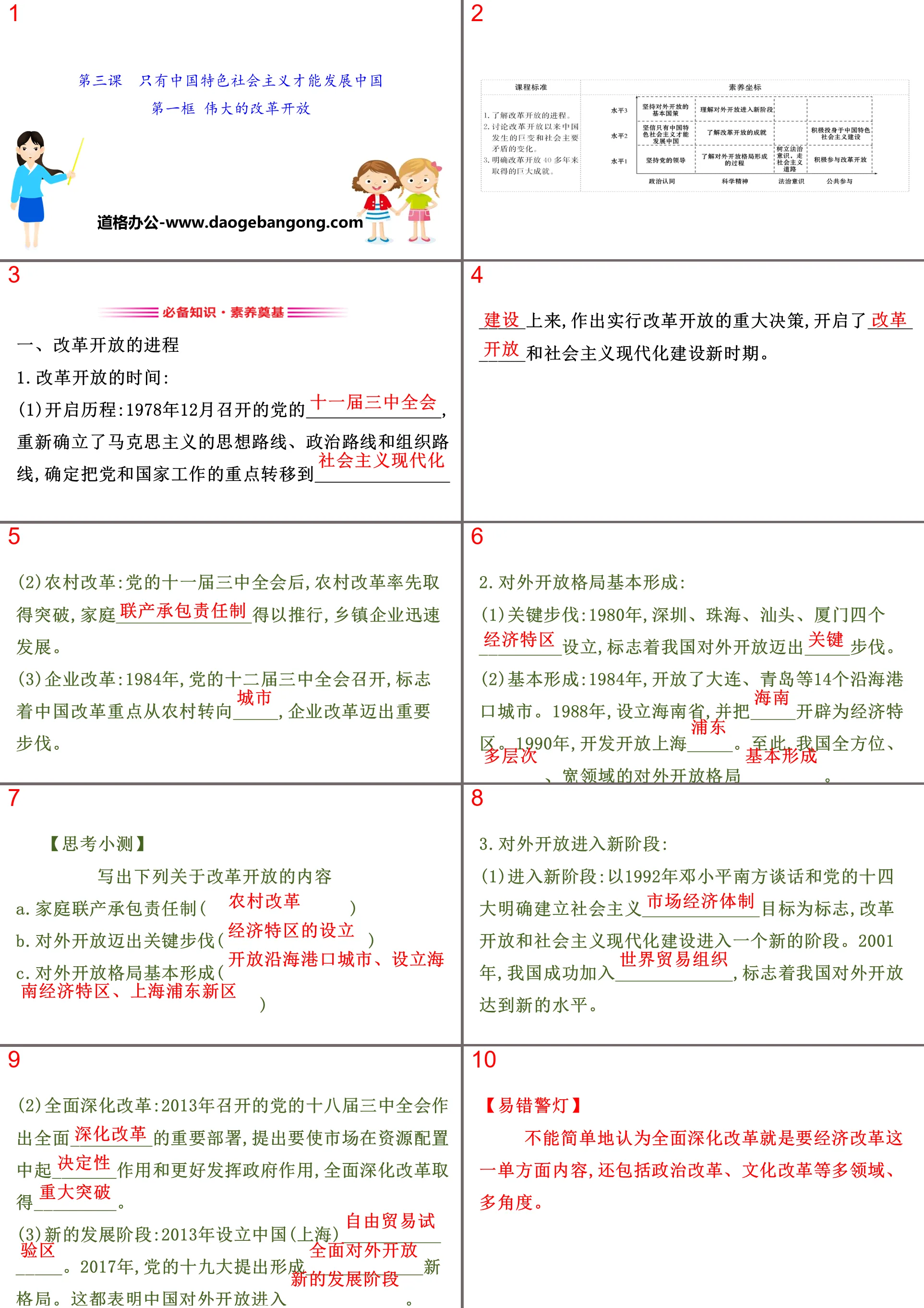 《伟大的改革开放》只有中国特色社会主义才能发展中国PPT课件
