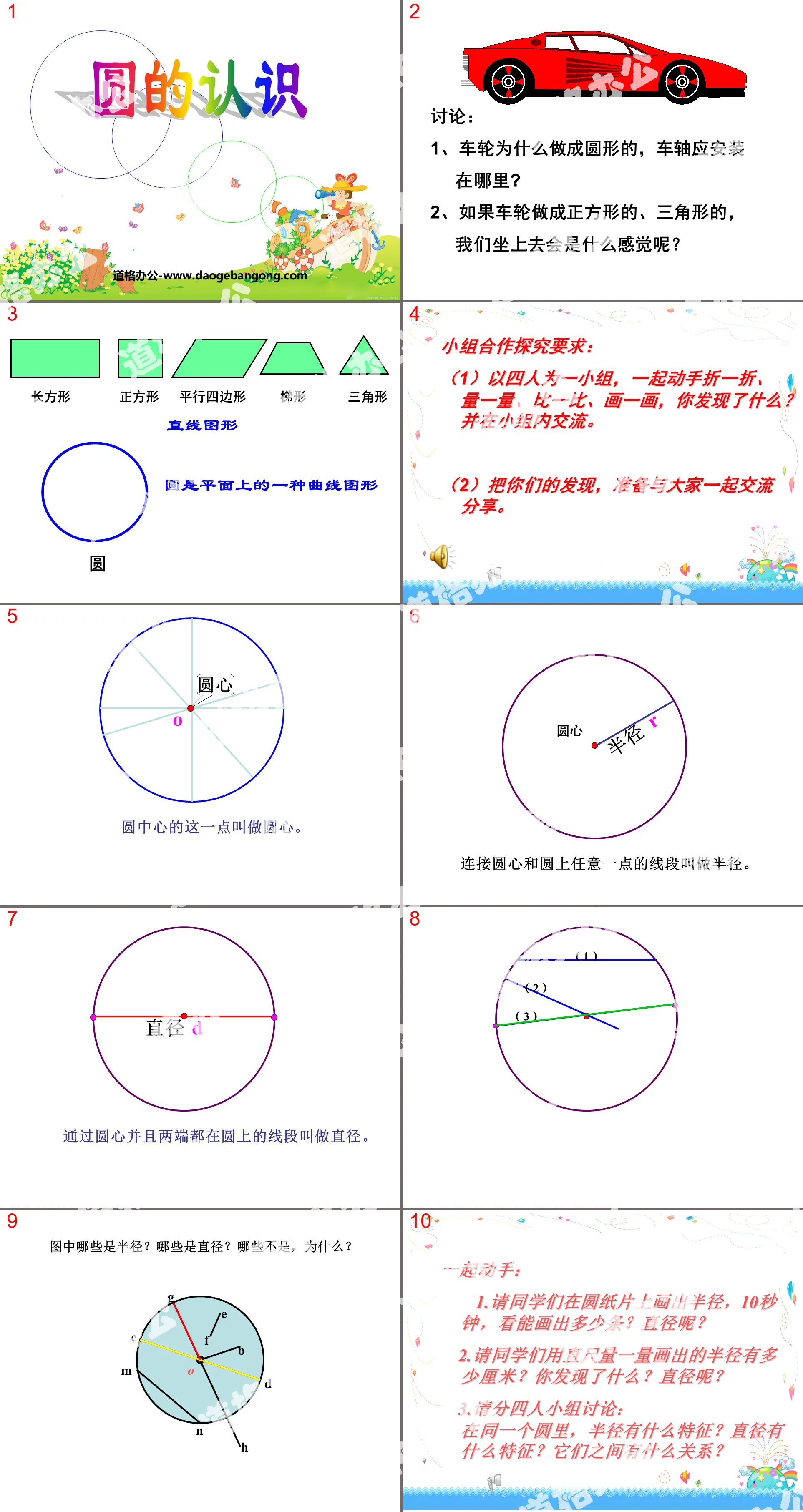 "Understanding of Circles" Circle PPT Courseware 7
