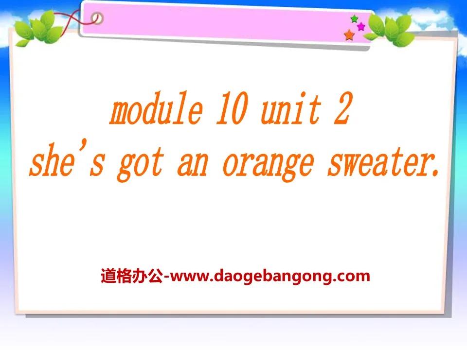 《She's got an orange sweater》PPT课件2