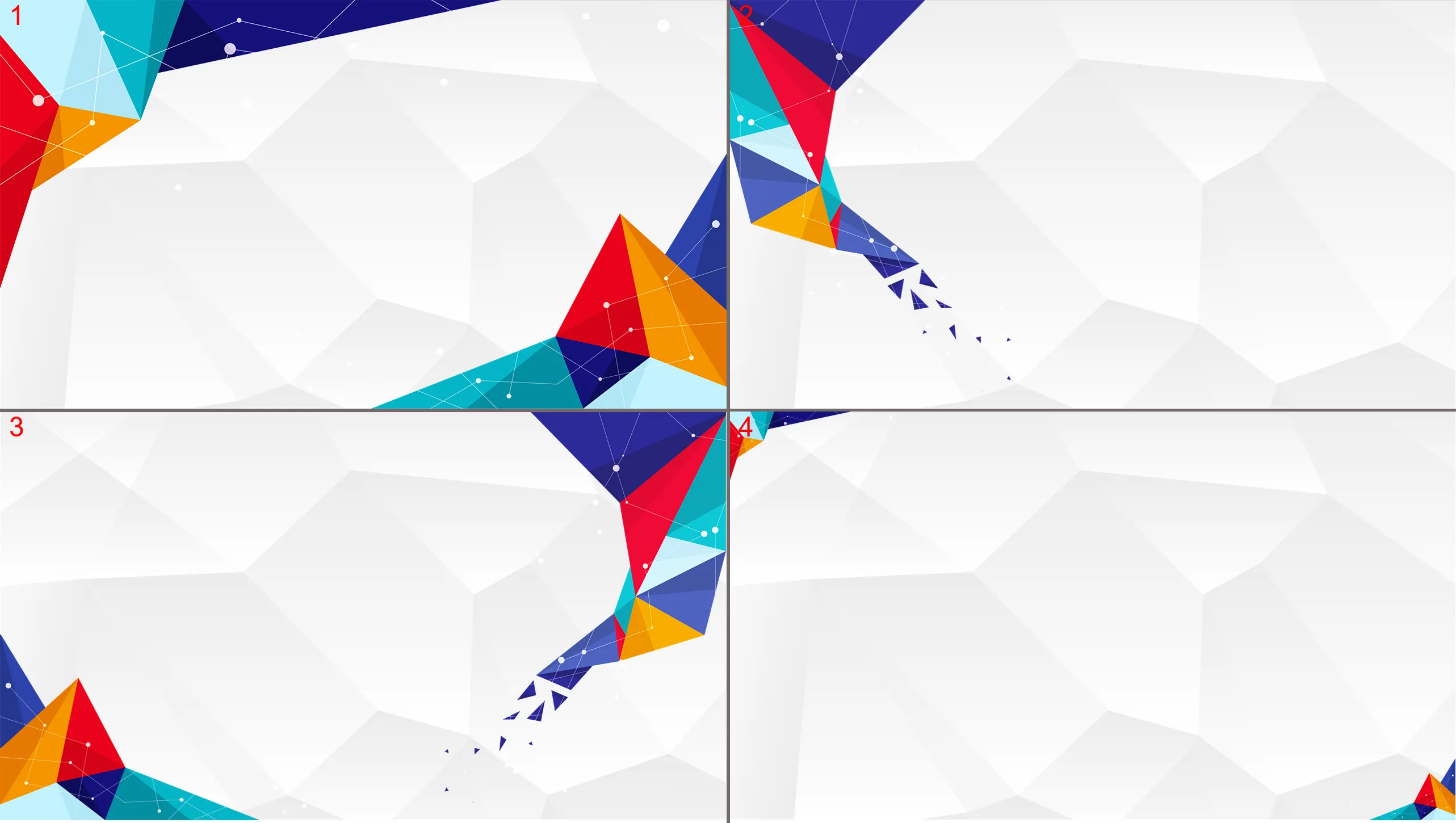 4 colorful dotted line polygon PPT background pictures