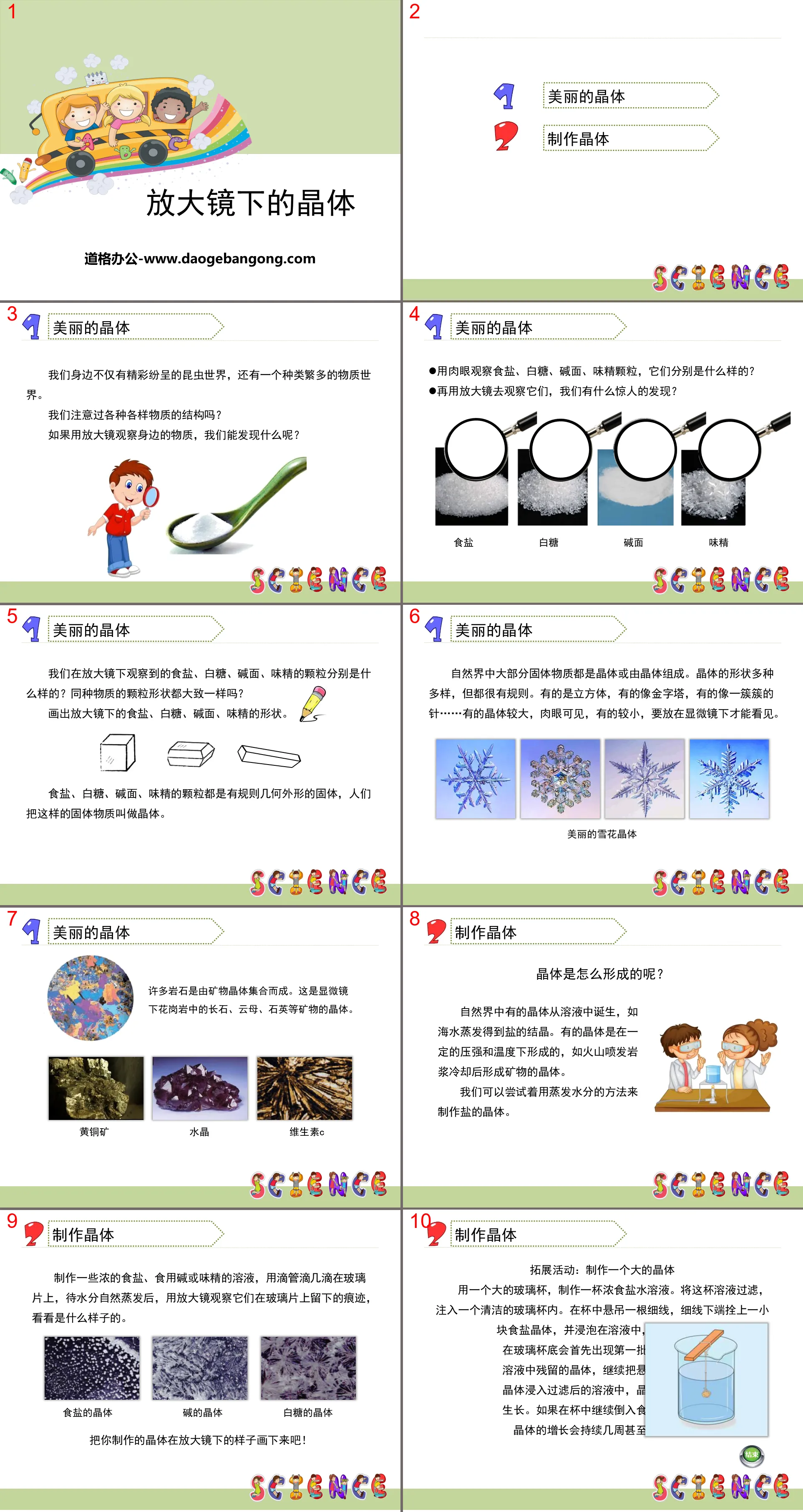 "Crystals under a Magnifying Glass" Tiny World PPT