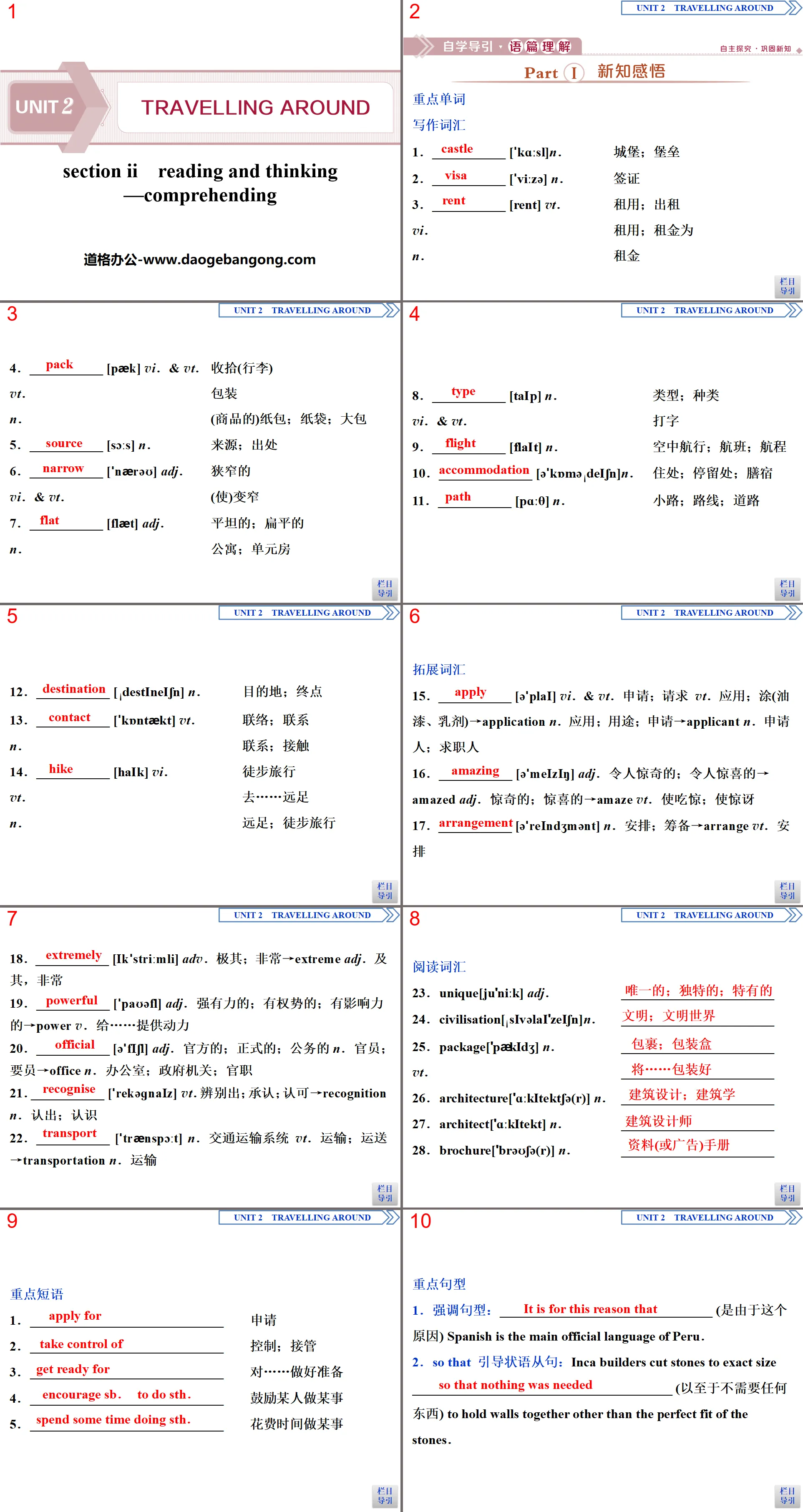 《Travelling Around》Reading and Thinking PPT下载
