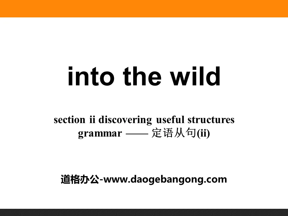 《Into the wild》Section ⅡPPT

