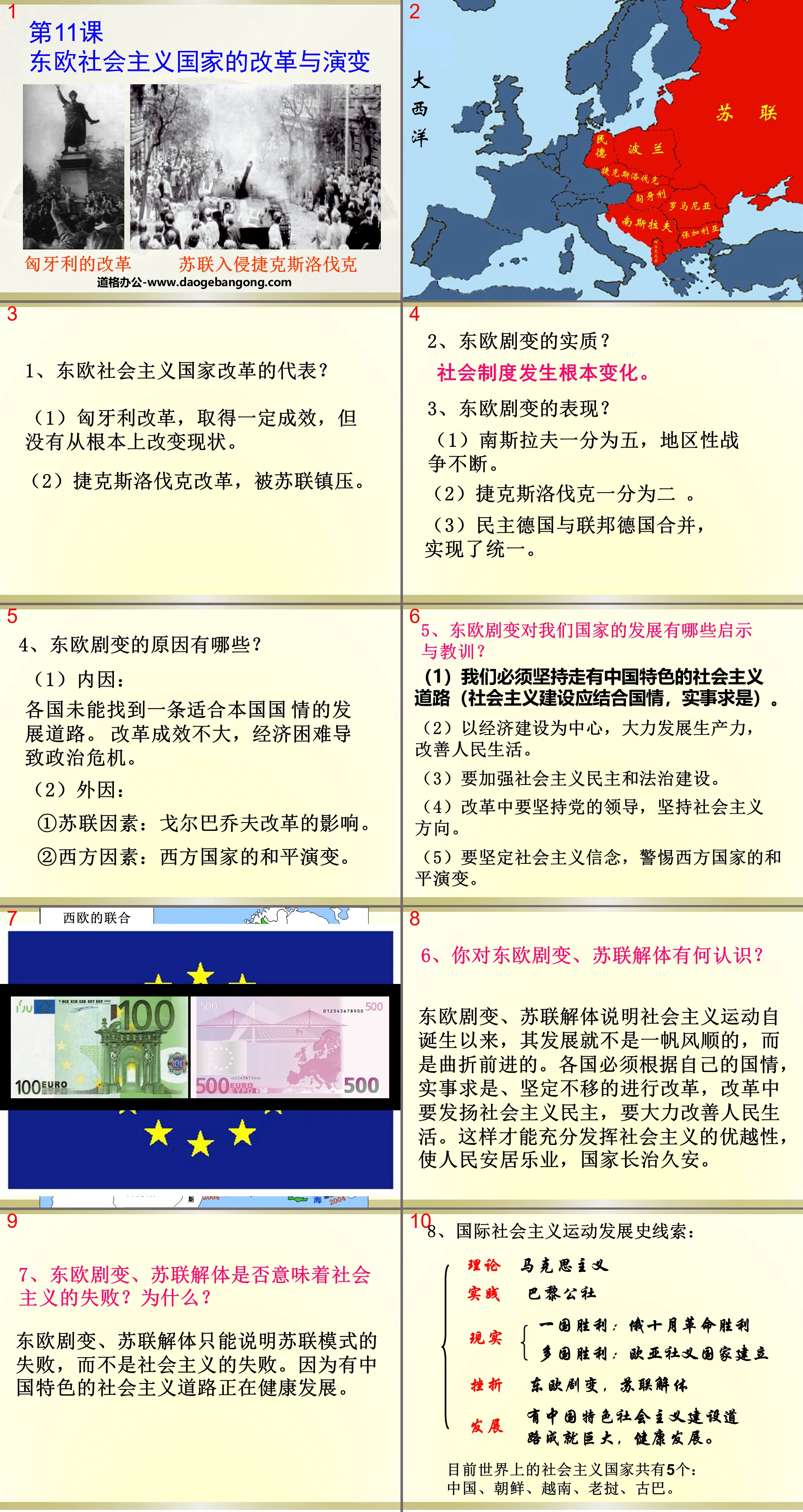 《东欧社会主义国家的改革与演变》社会主义国家的改革与演变化PPT课件
