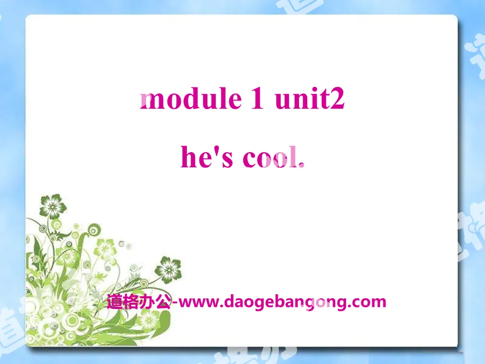 "He's cool" PPT courseware