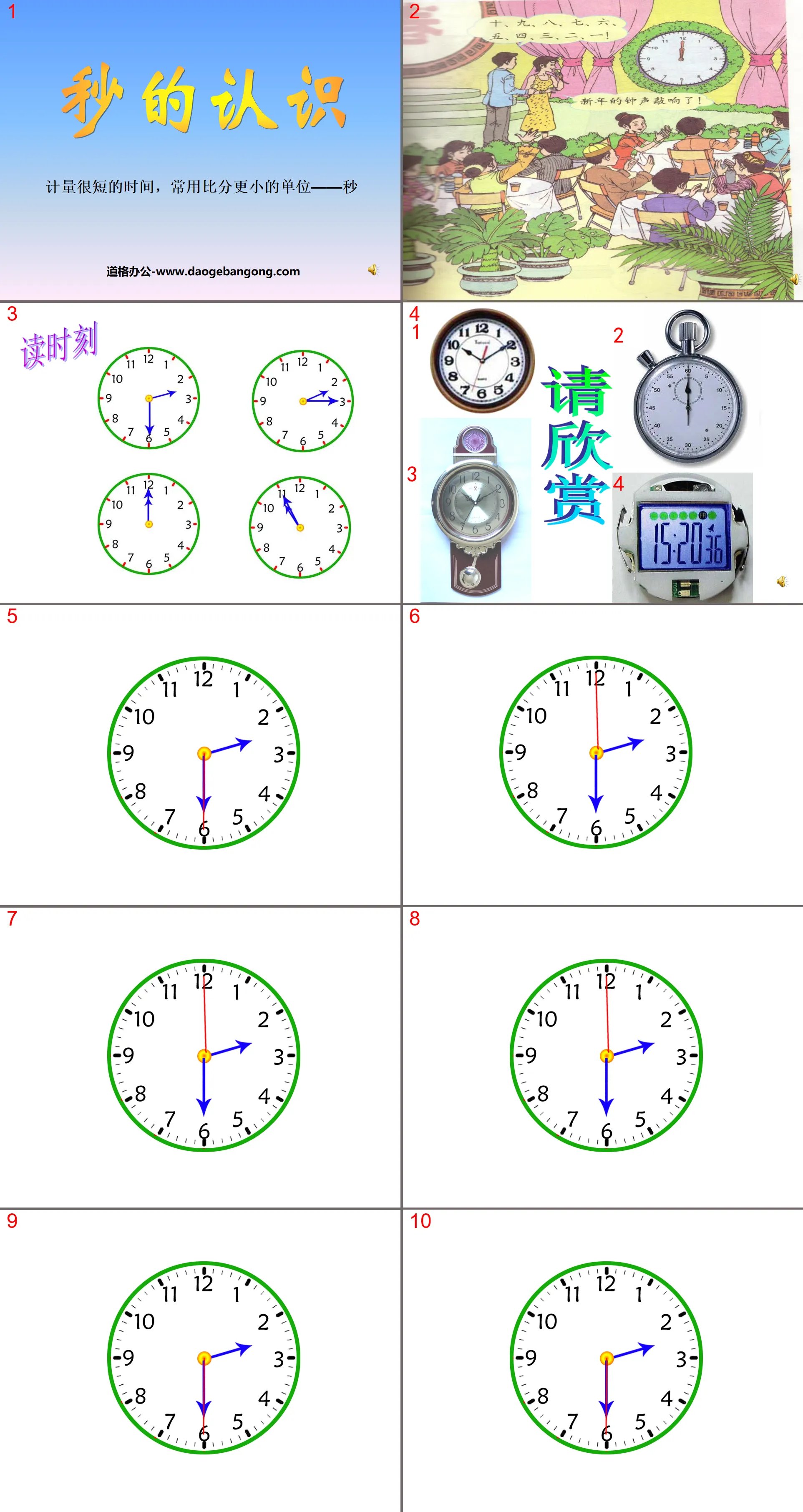 "Understanding of Seconds" Hours, Minutes and Seconds PPT Courseware 3