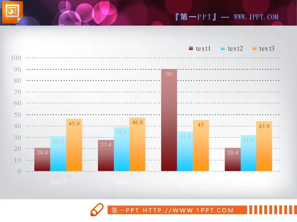 Editable data PPT histogram template download