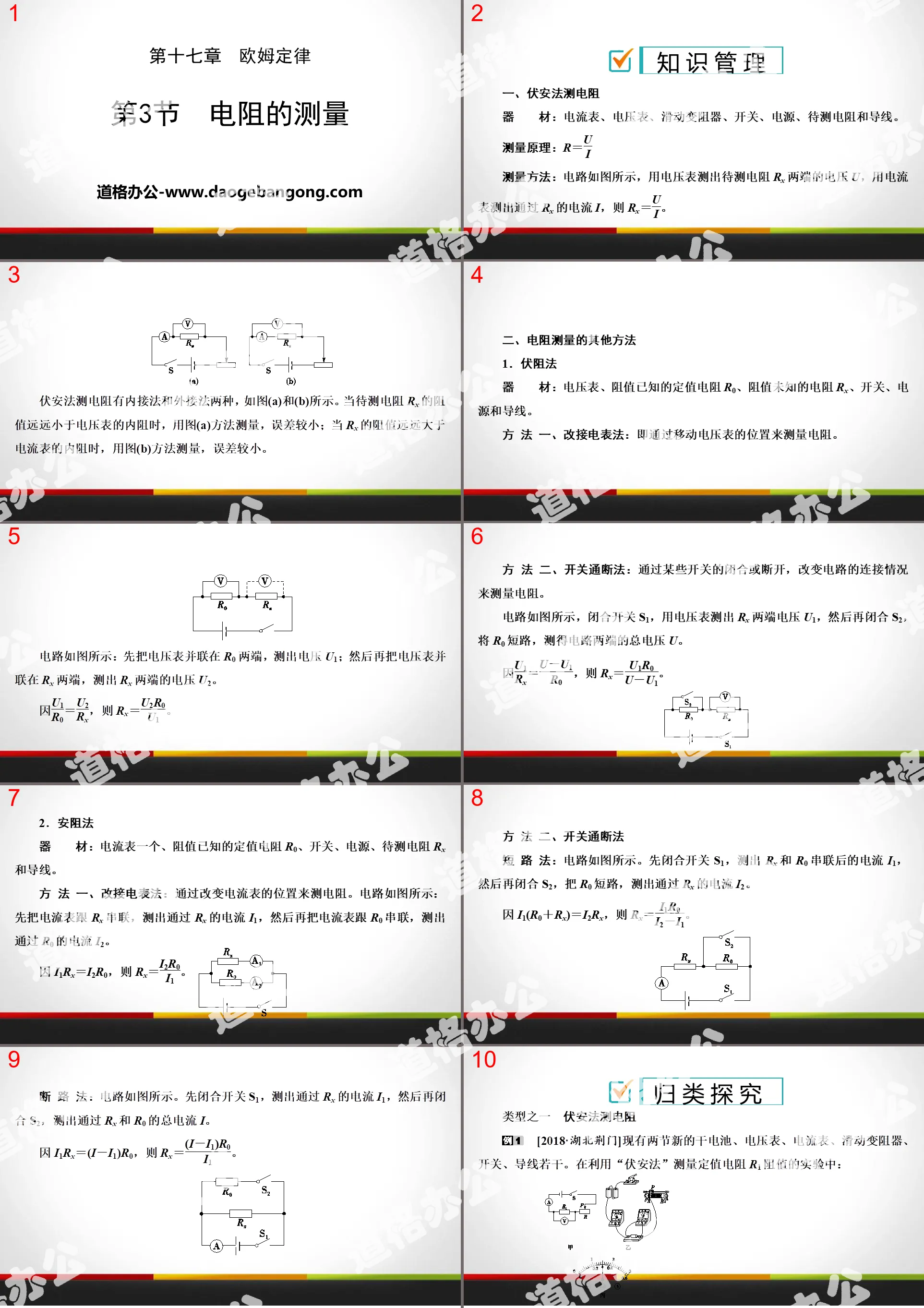 《電阻的測量》歐姆定律PPT教學課件