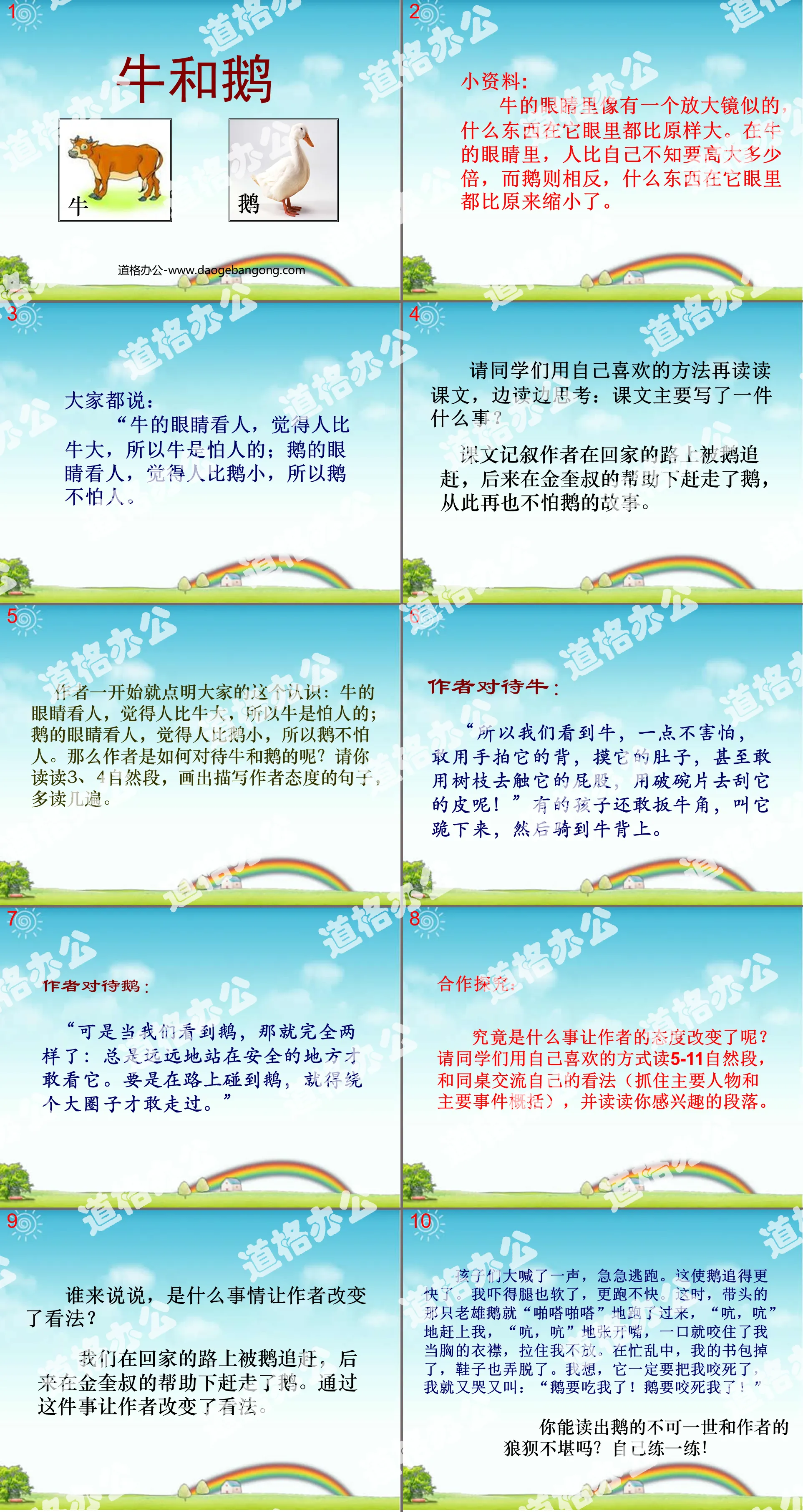 《牛和鹅》PPT课件5
