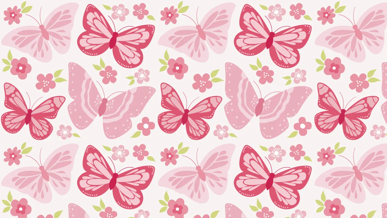 Pink fashion butterfly PPT background picture free download