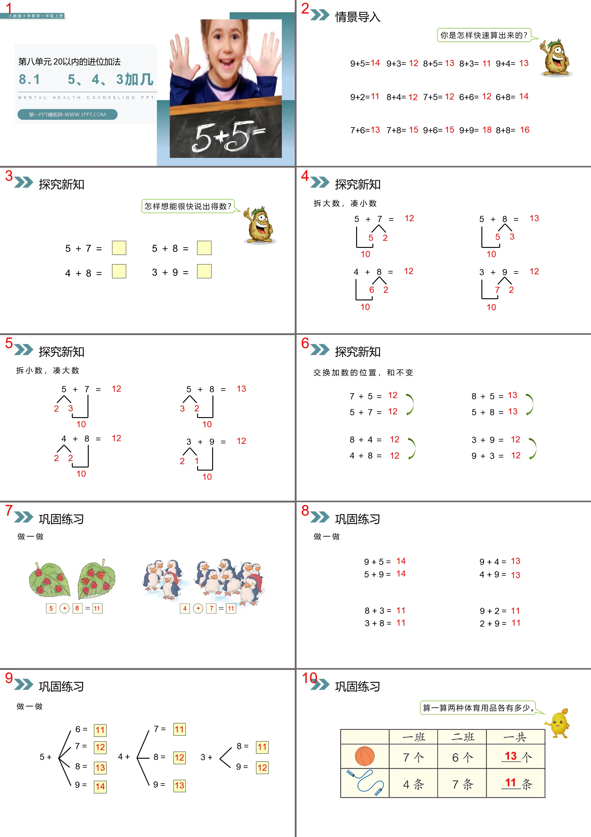 《5、4、3加几》PPT课件