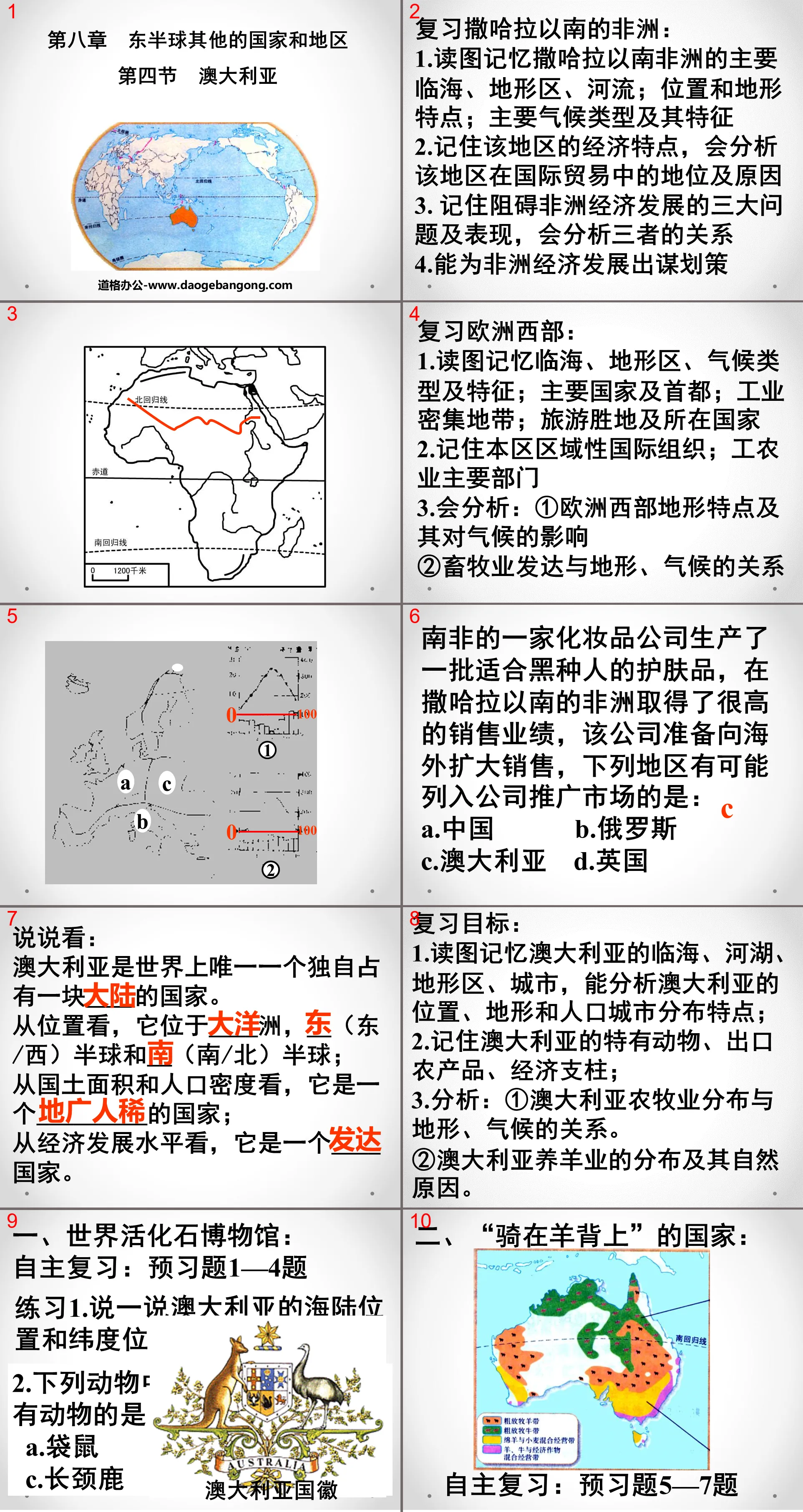 Cours PPT « Australie » autres régions et pays de l'hémisphère oriental 2