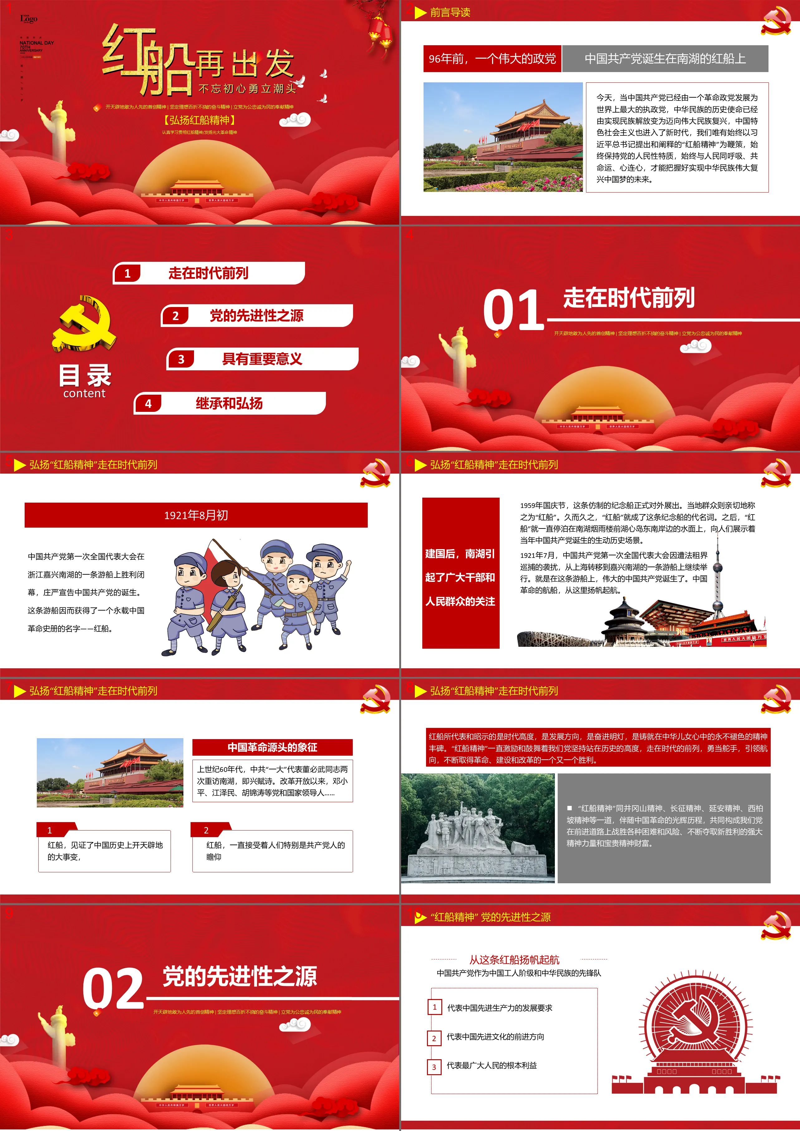 Carry forward the Red Boat Spirit and be at the forefront of the times micro party class PPT template