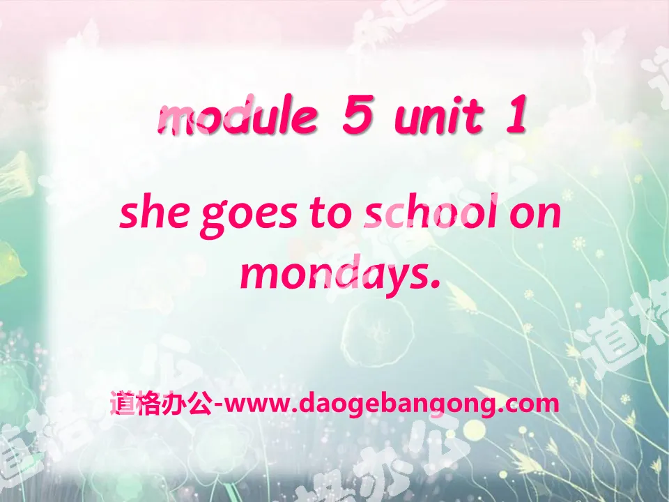 "She goes to school on Mondays" PPT courseware 3