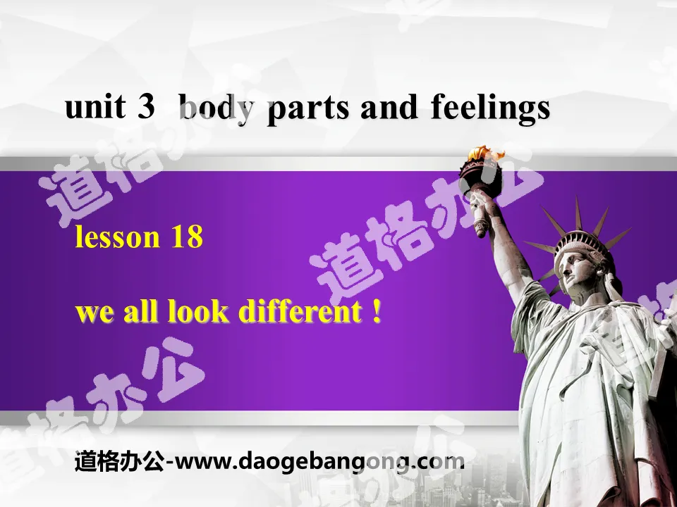 《We All Look Different!》Body Parts and Feelings PPT教学课件
