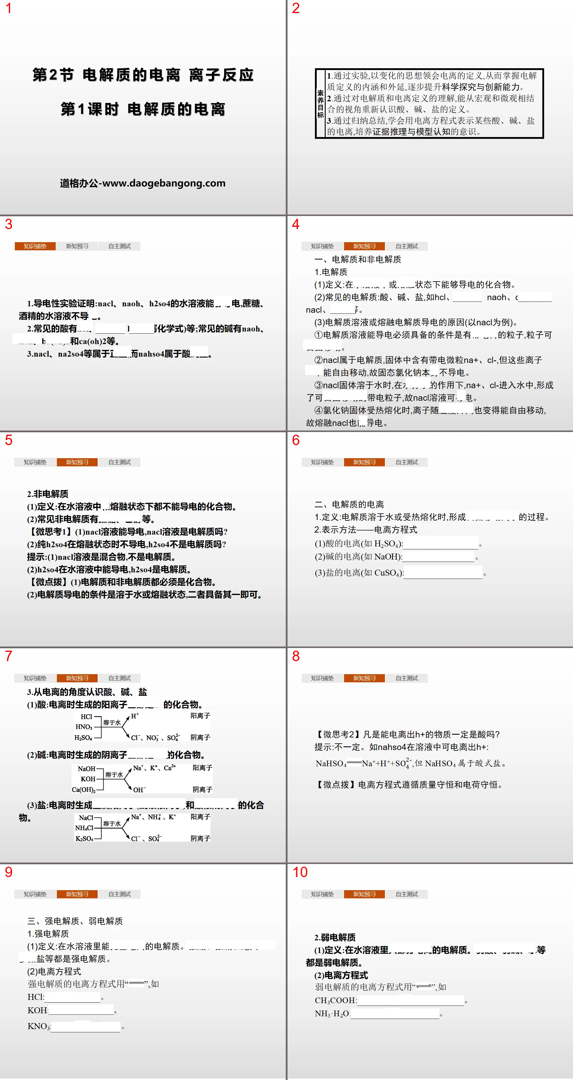 《电解质的电离 离子反应》元素与物质世界PPT课件(第1课时电解质的电离)
