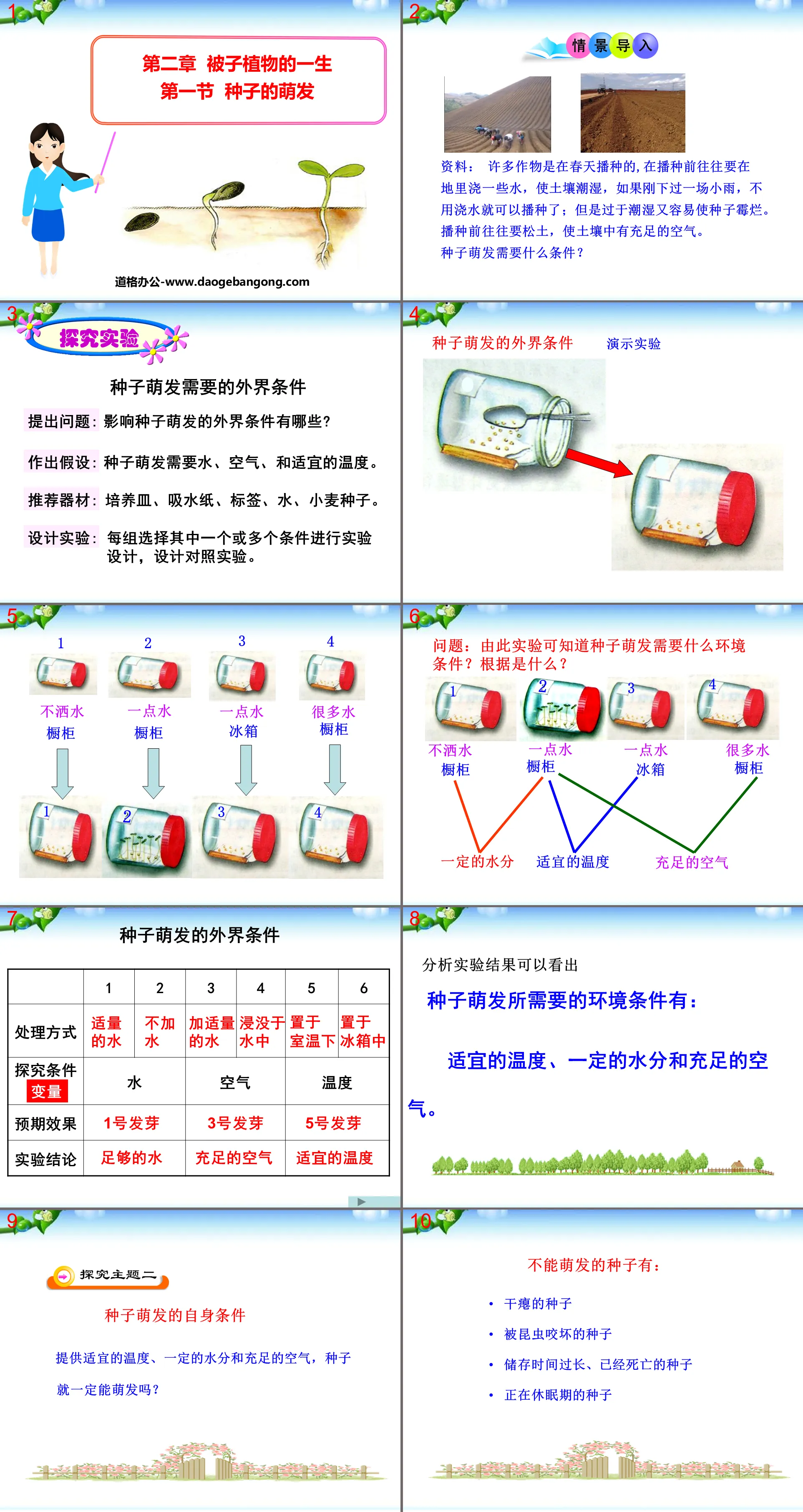 《种子的萌发》被子植物的一生PPT课件
