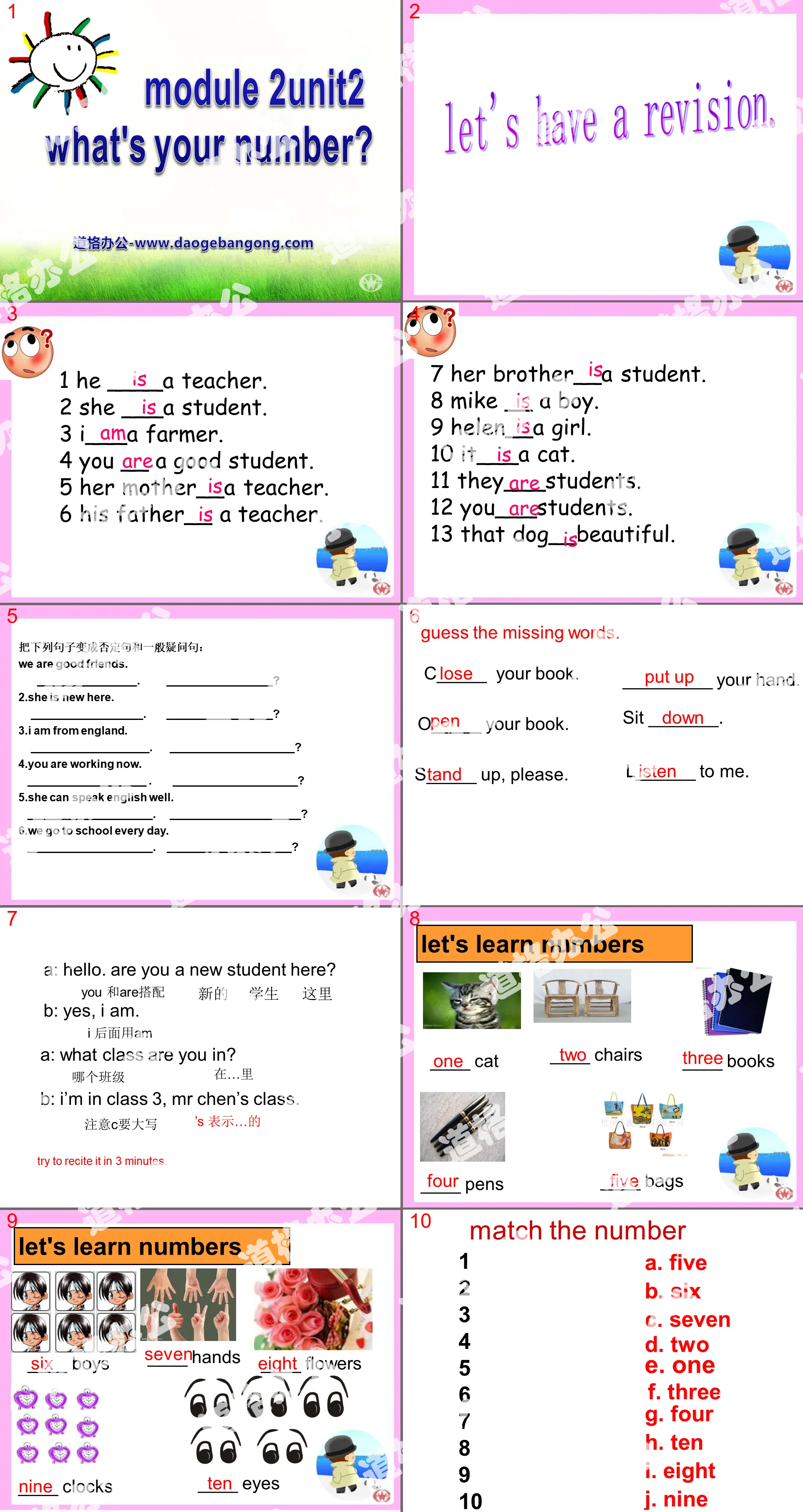 "what's your number?" PPT courseware