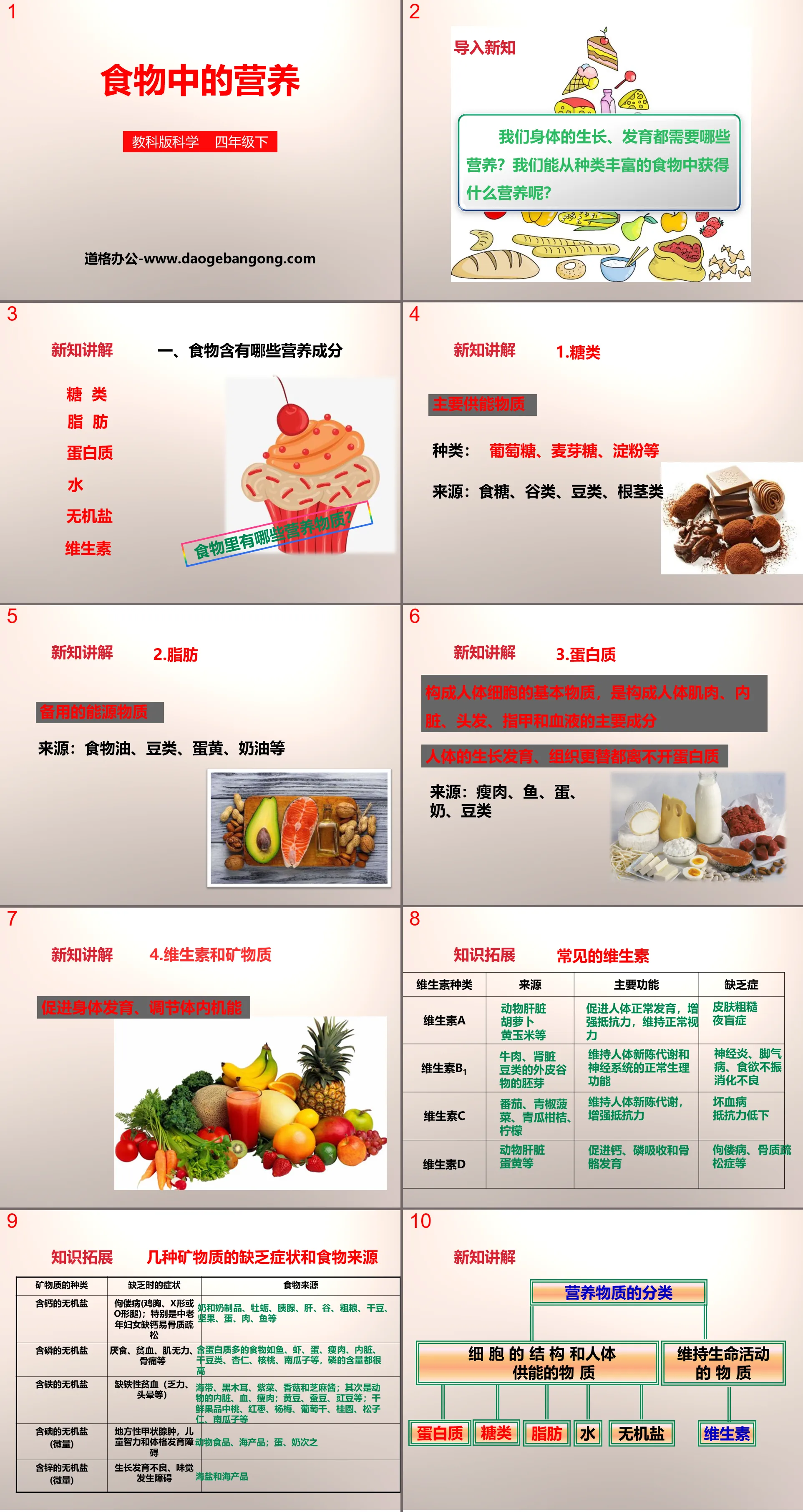 "Nutrition in Food" Food PPT Download