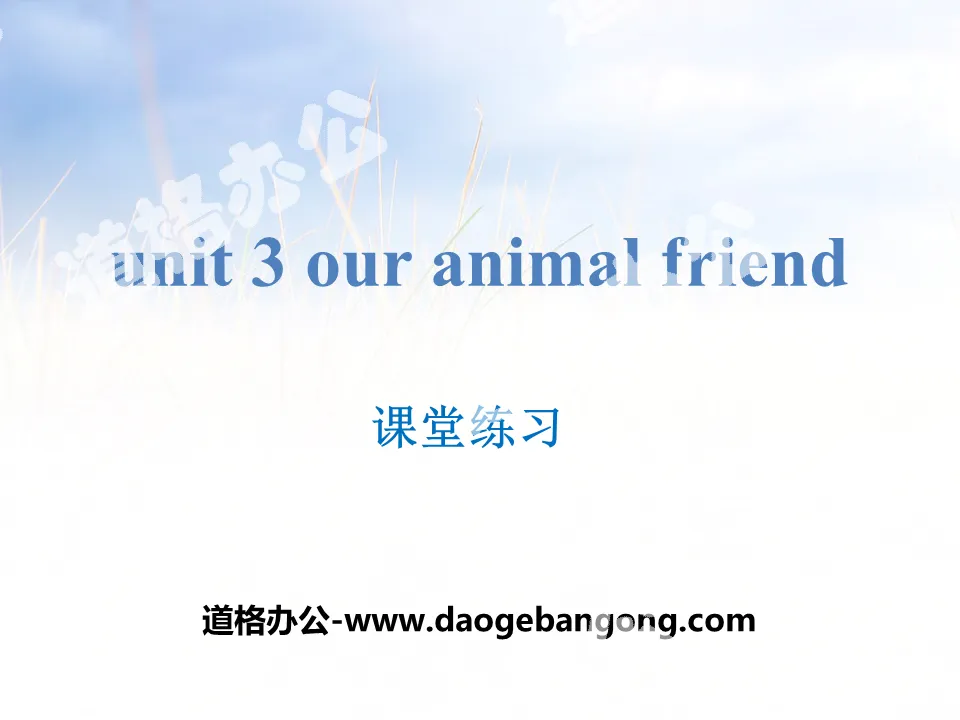 "Our animal friends" classroom exercise PPT