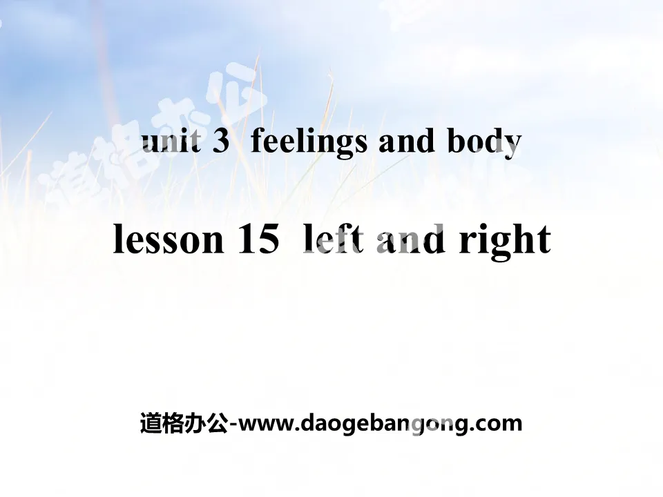 《Left and Right》Feelings and Body PPT教学课件
