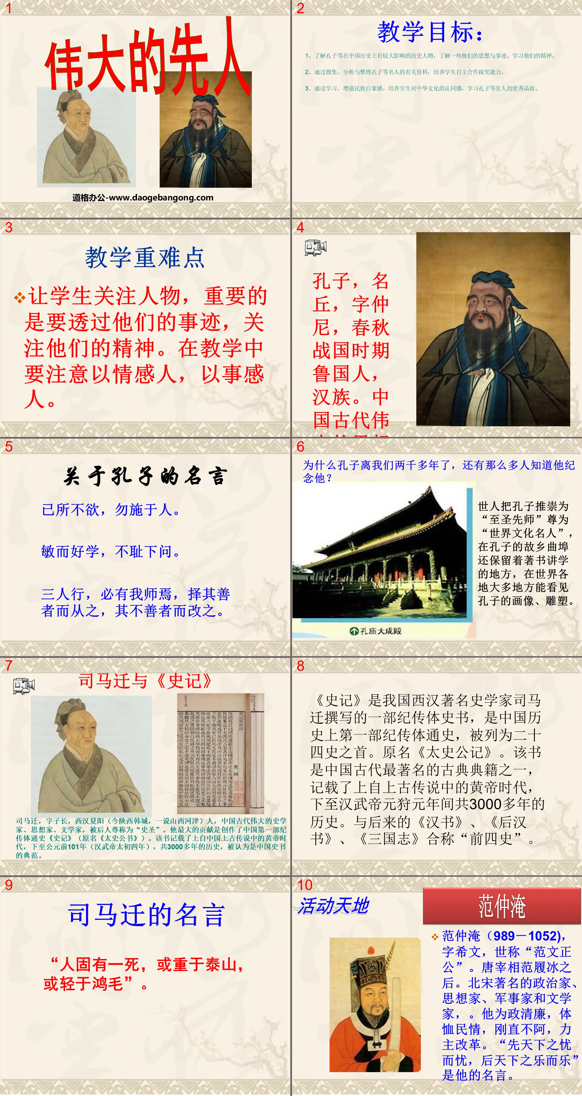 "The Great Ancestors" Unique Chinese Culture PPT Courseware