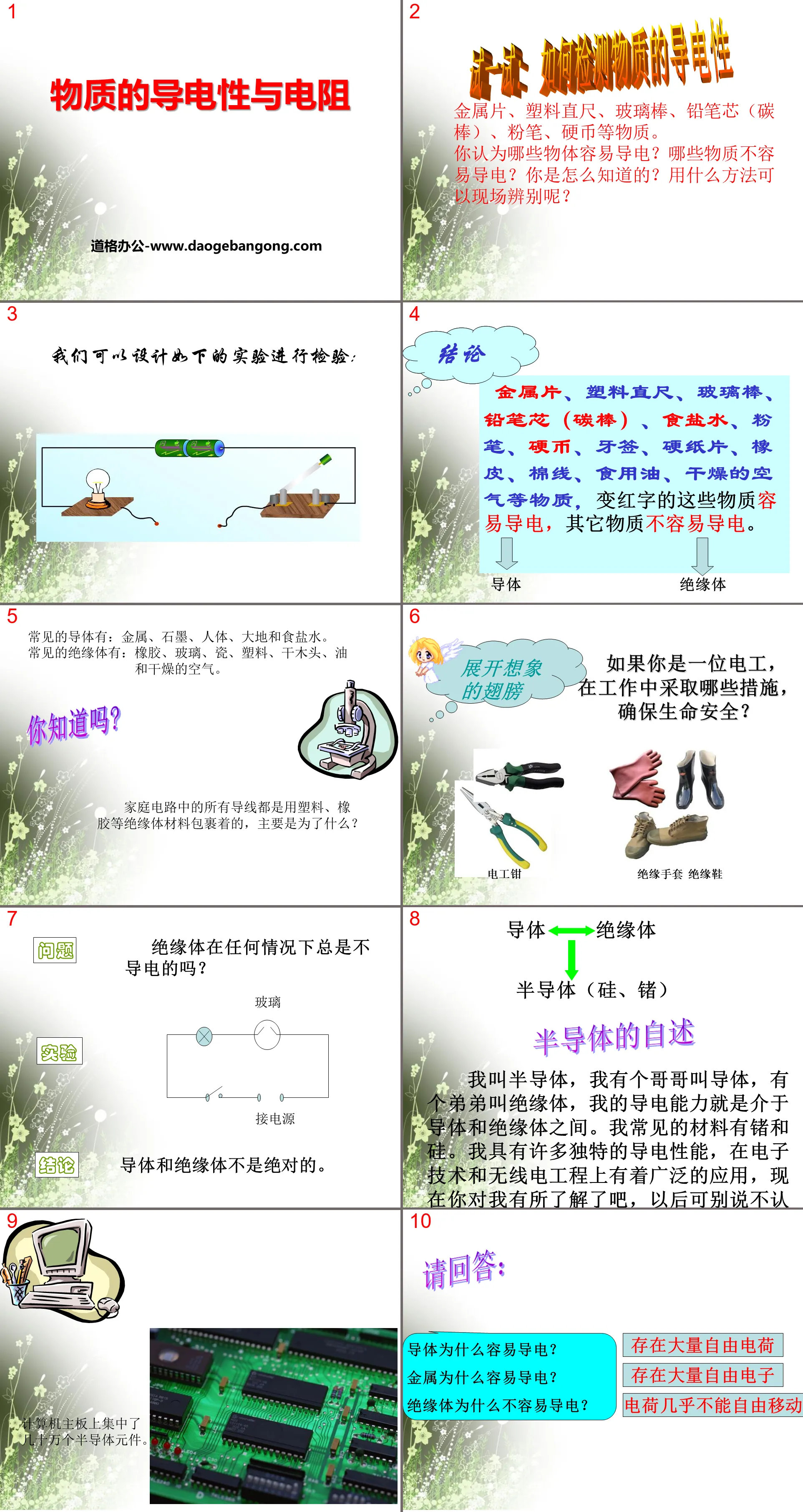 《物质的导电性与电阻》PPT
