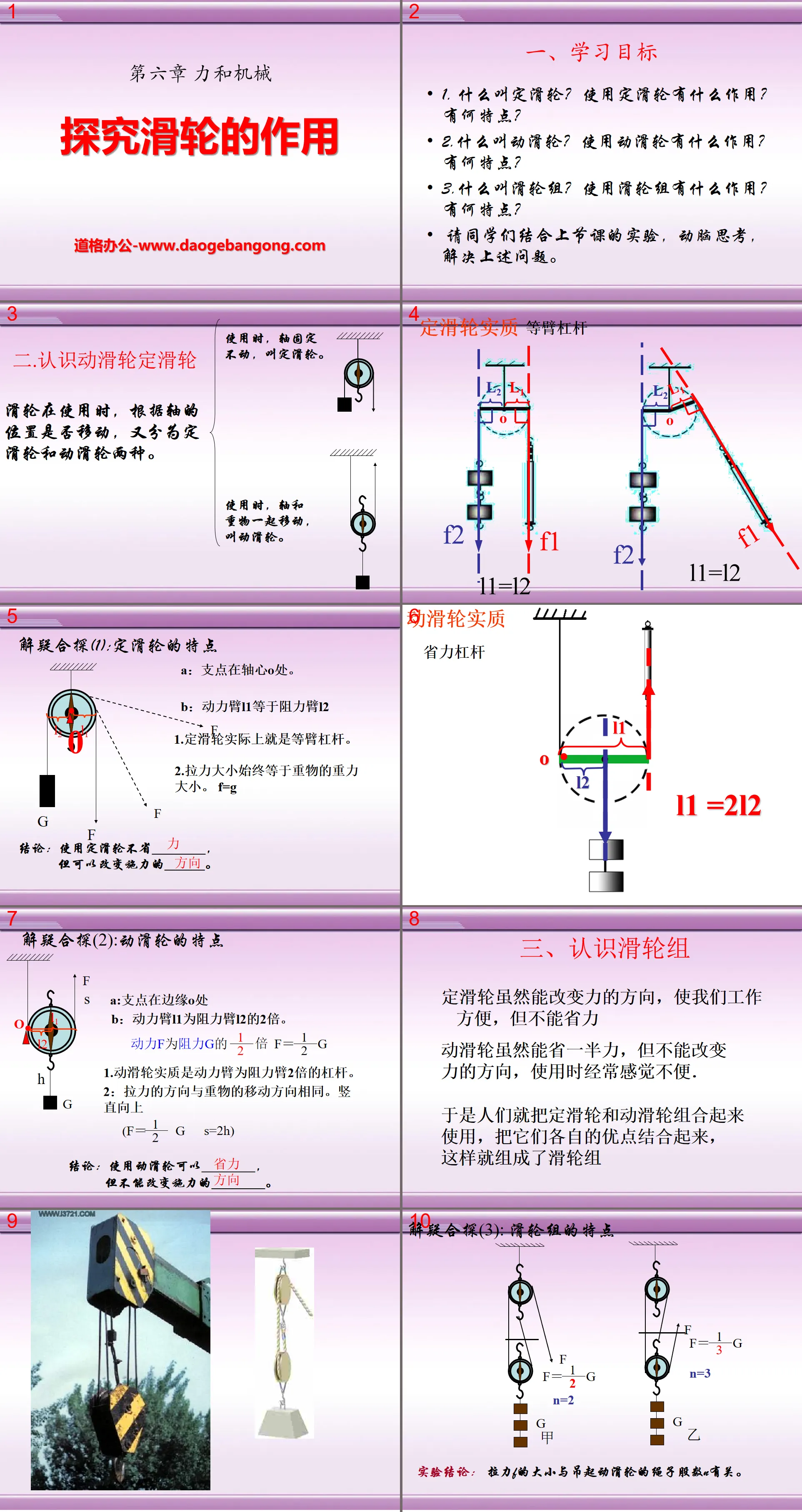 《 力和机械  探究滑轮的作用 》PPT