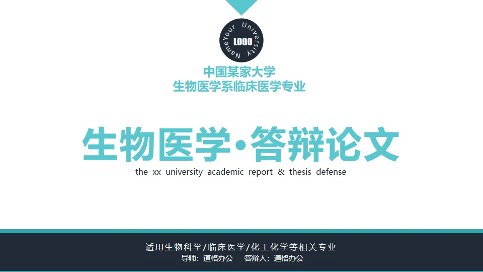 臨床醫學類大學畢業論文答辯PPT模板