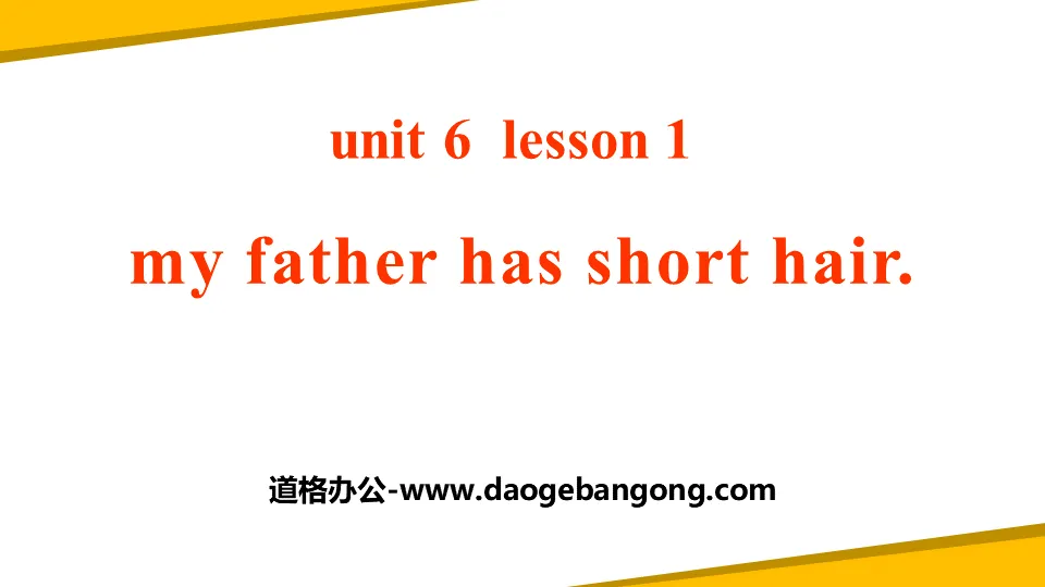 "My father has short hair" Family PPT courseware