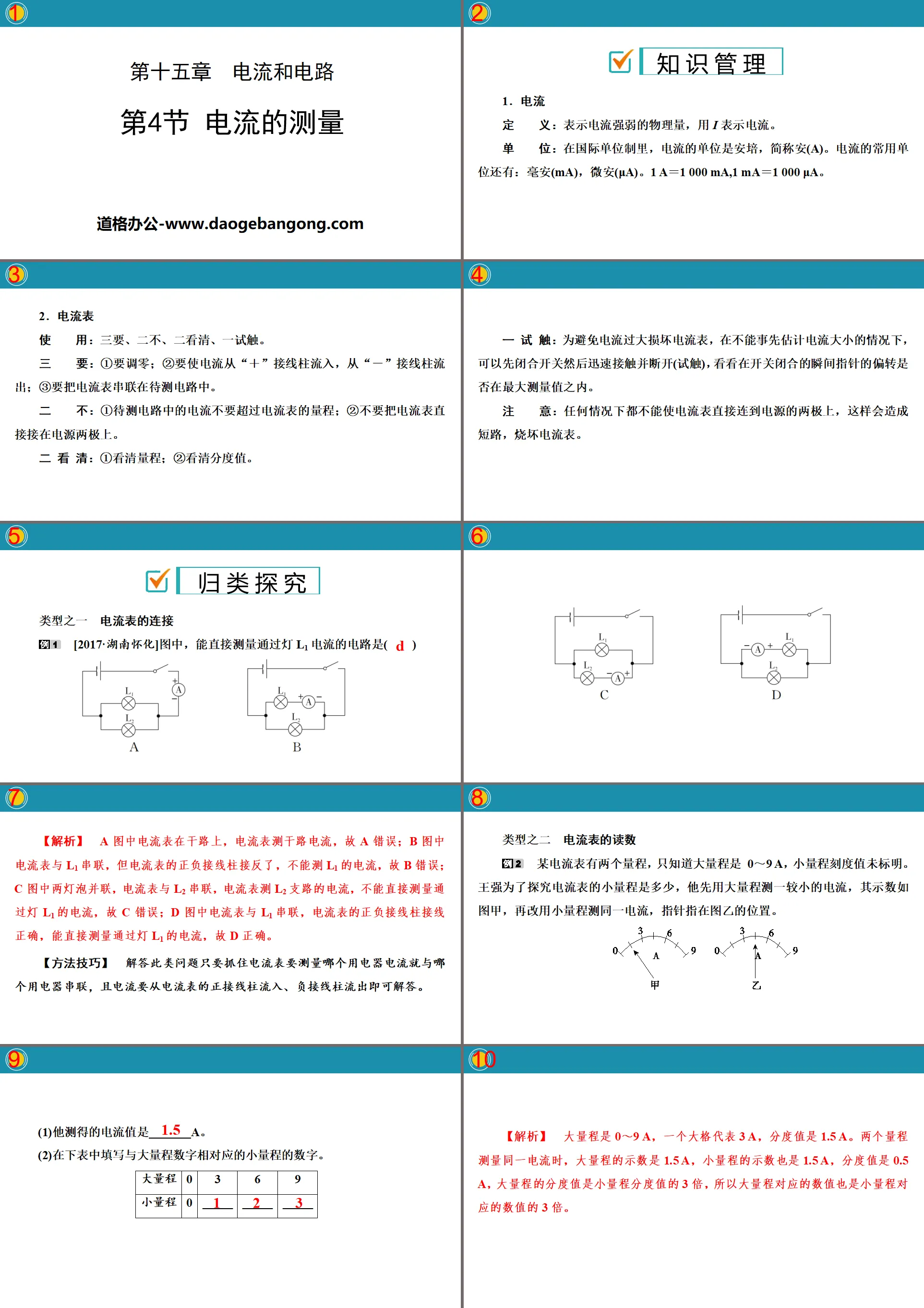 《电流的测量》电流和电路PPT教学课件
