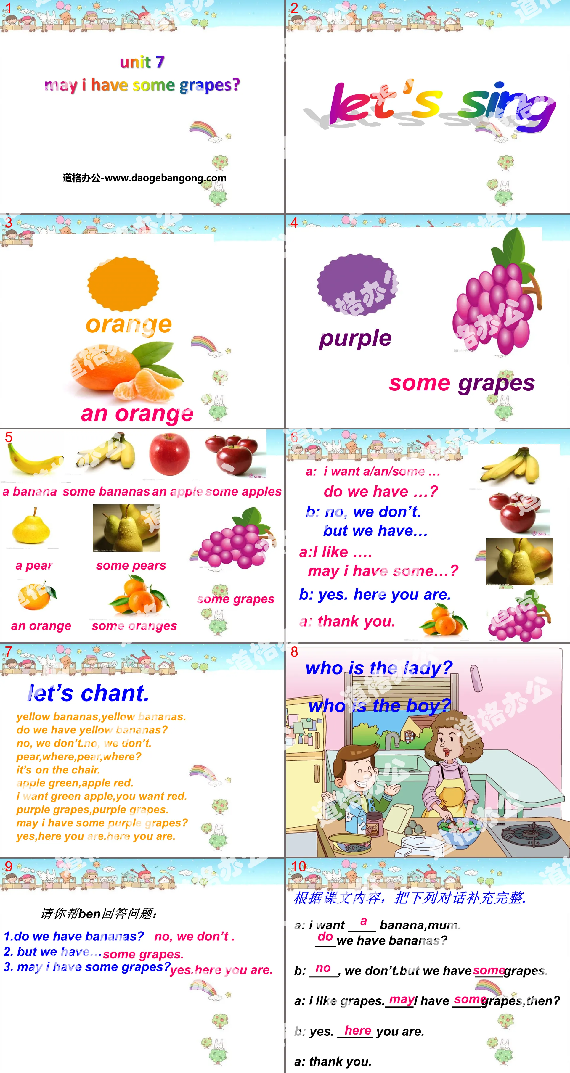 "May I have some grapes?" PPT