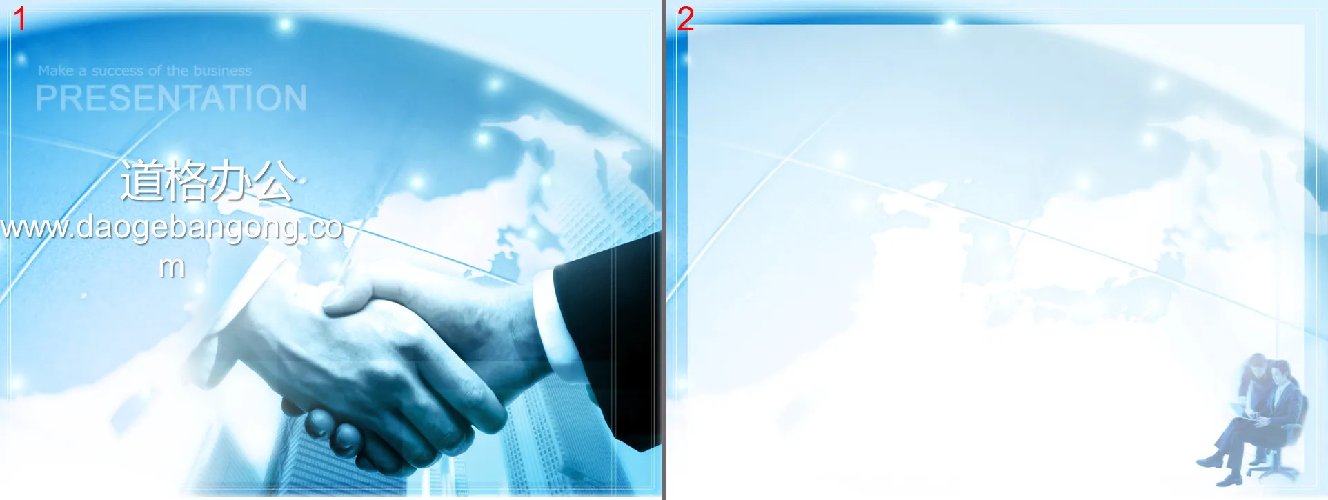 Partners handshake background business PPT template download