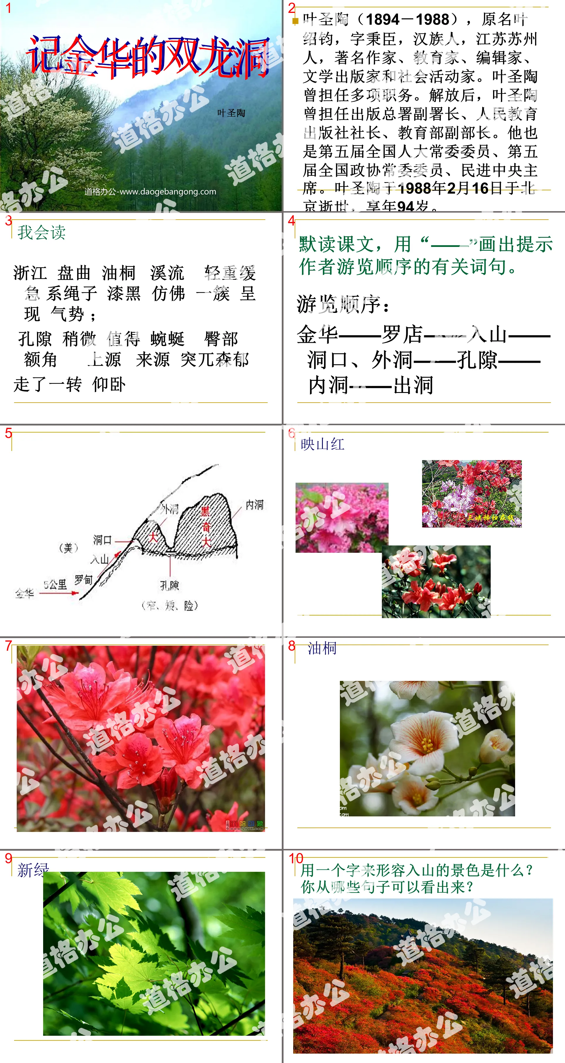 "Remember Jinhua's Shuanglong Cave" PPT courseware 5