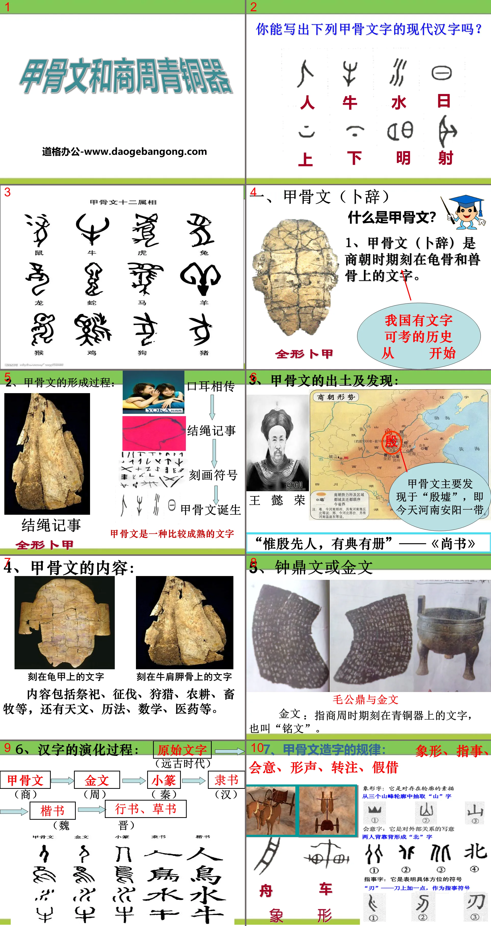 "Oracle Bone Inscriptions and Shang and Zhou Bronze Wares" The emergence of the state and social changes - Xia, Shang and Zhou PPT courseware 2