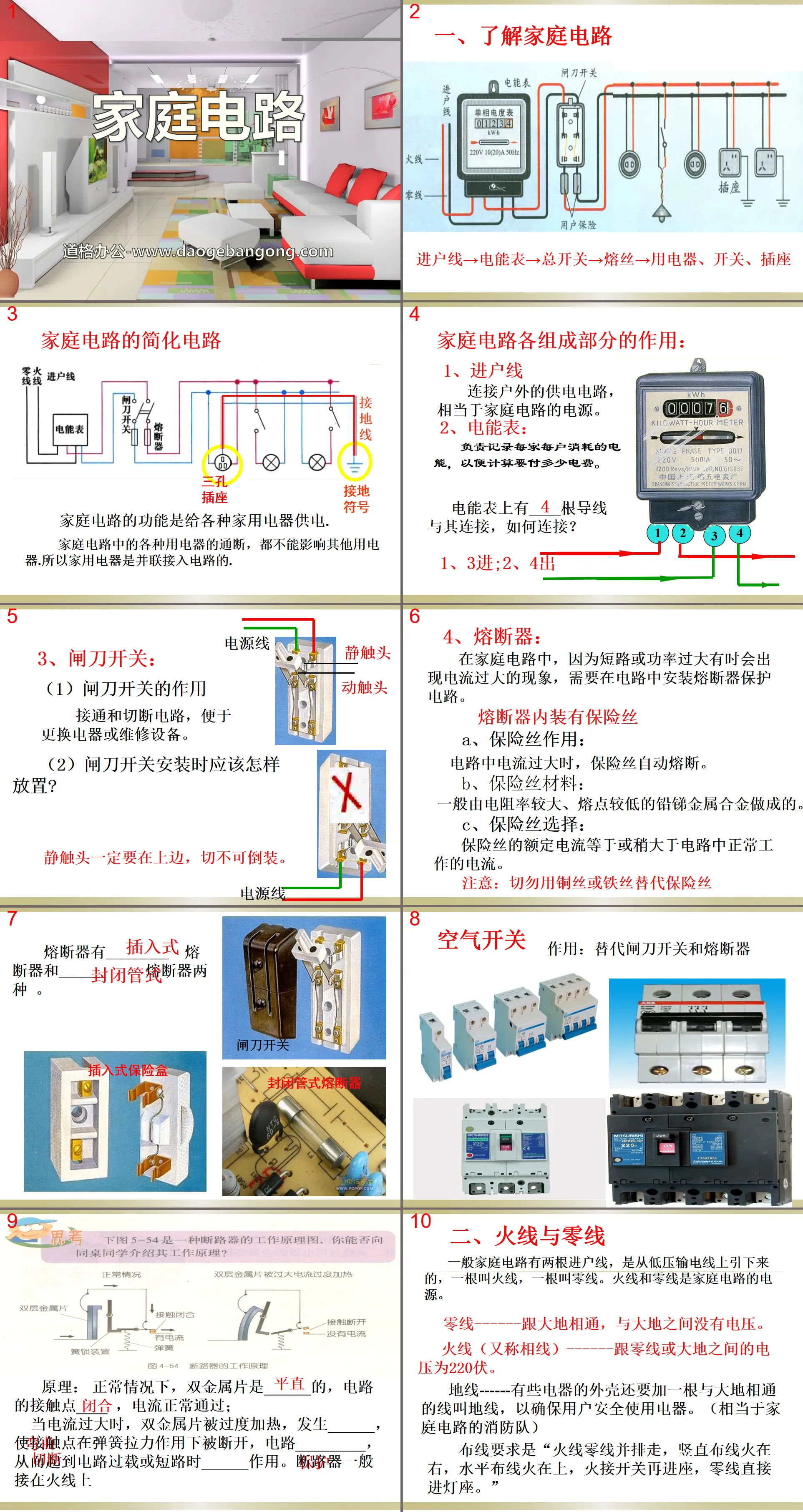 《家庭電路》家庭電路與安全用電PPT課程3