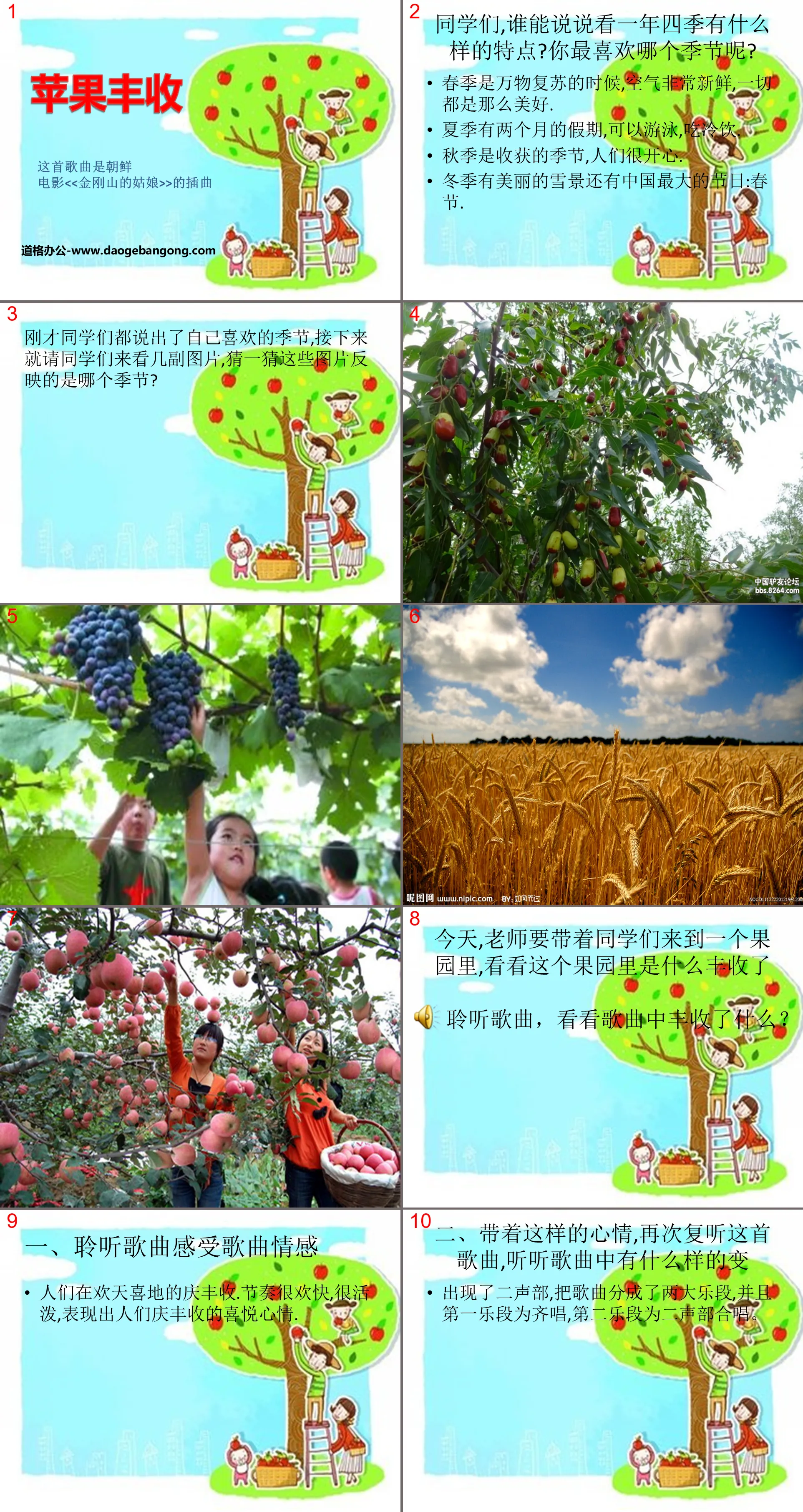 "Apple Harvest" PPT courseware