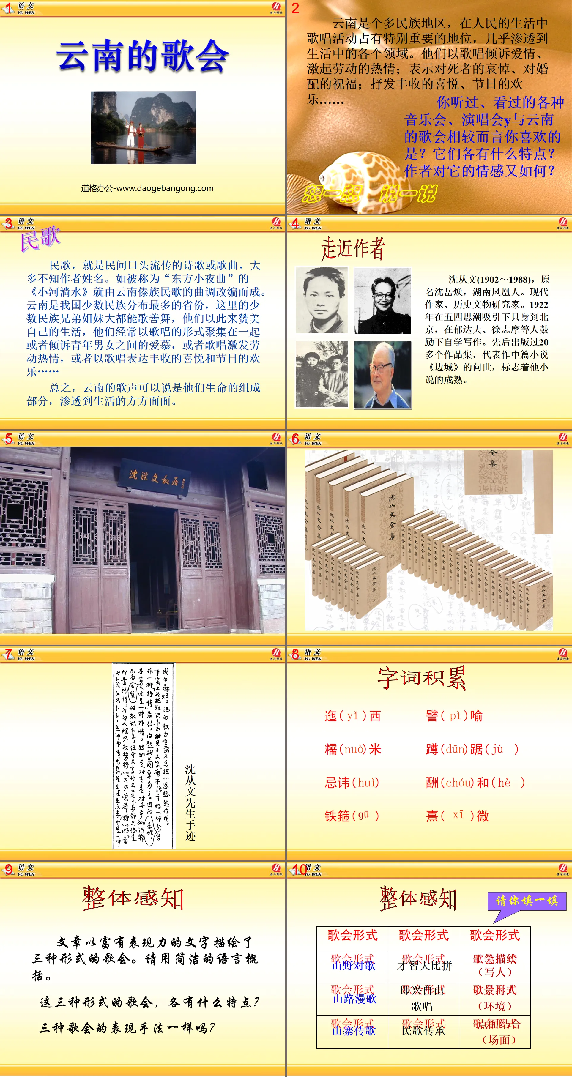 "Singing Festival in Yunnan" PPT courseware 6