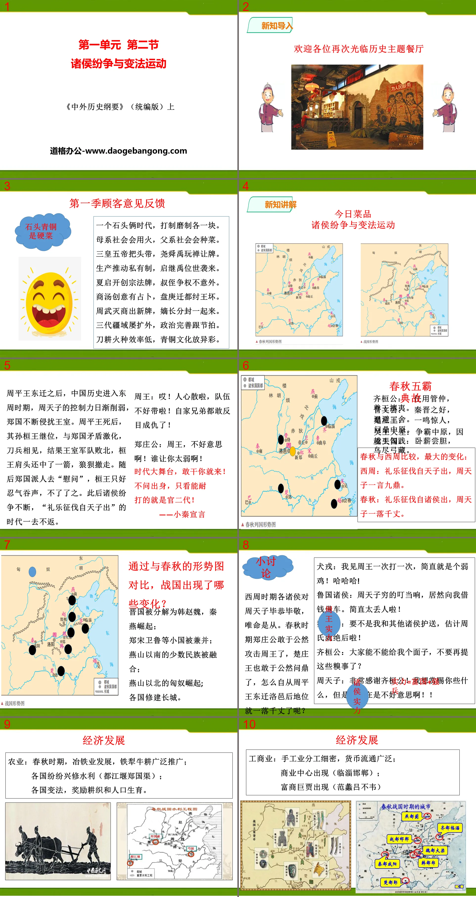 "Conflicts between Princes and Reform Movement" PPT teaching courseware from the origin of Chinese civilization to the establishment and consolidation of the unified feudal state of Qin and Han Dynasties