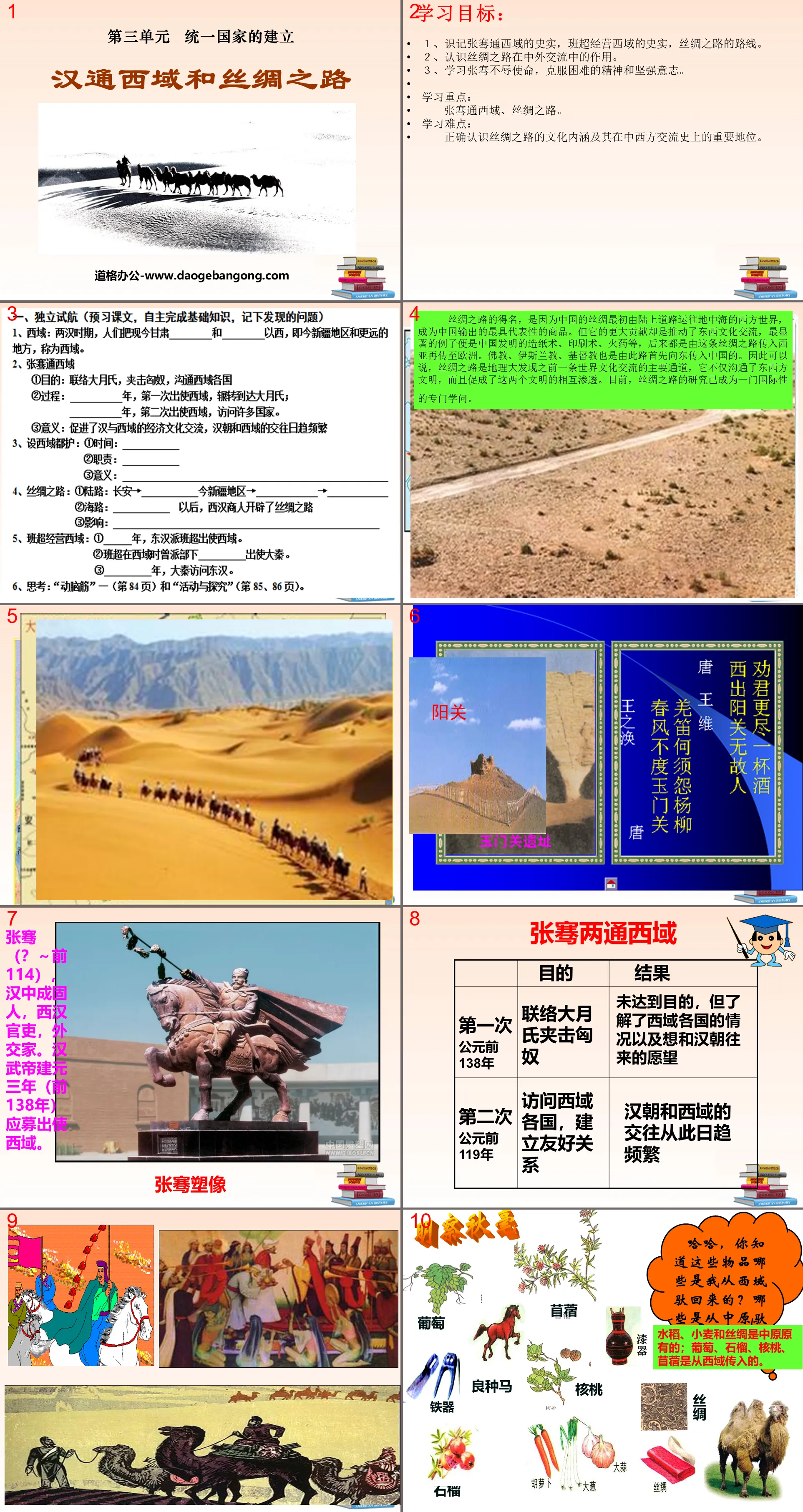 《汉通西域和丝绸之路》统一国家的建立PPT课件6
