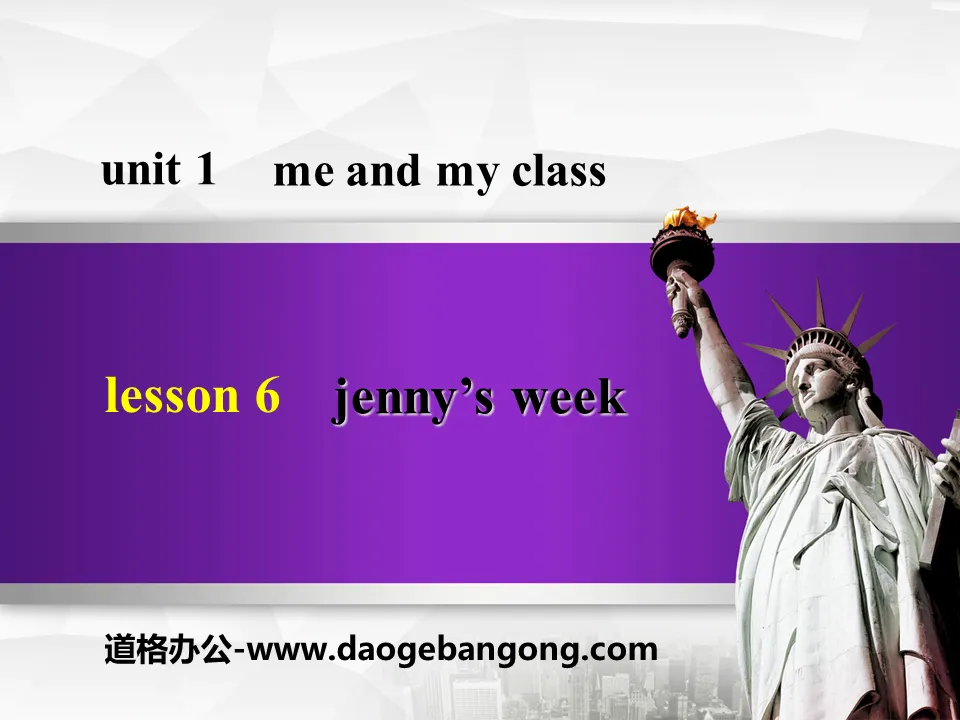 "Jenny's Week" Me and My Class PPT free courseware