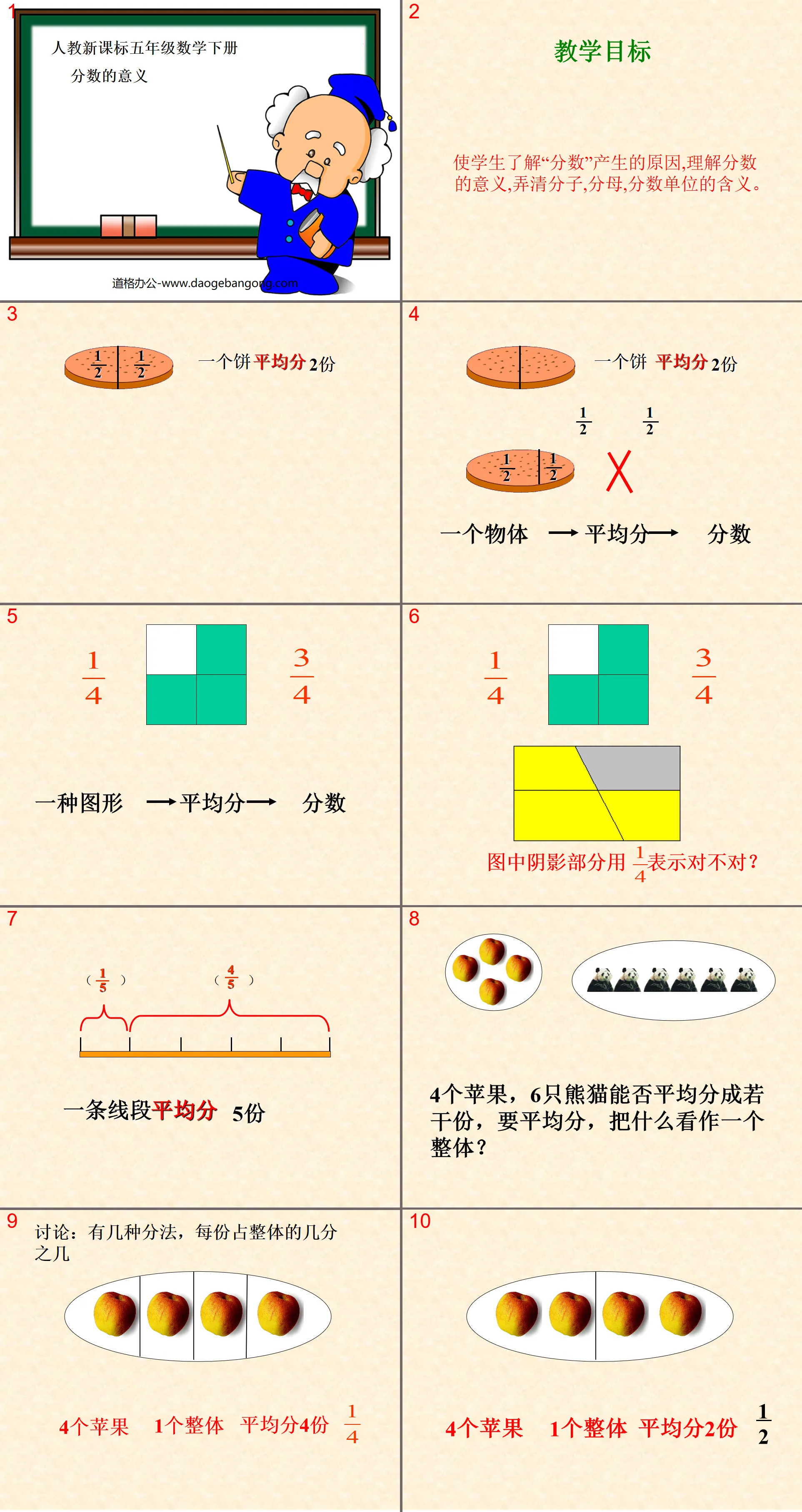 《分数的意义》分数的意义和性质PPT课件
